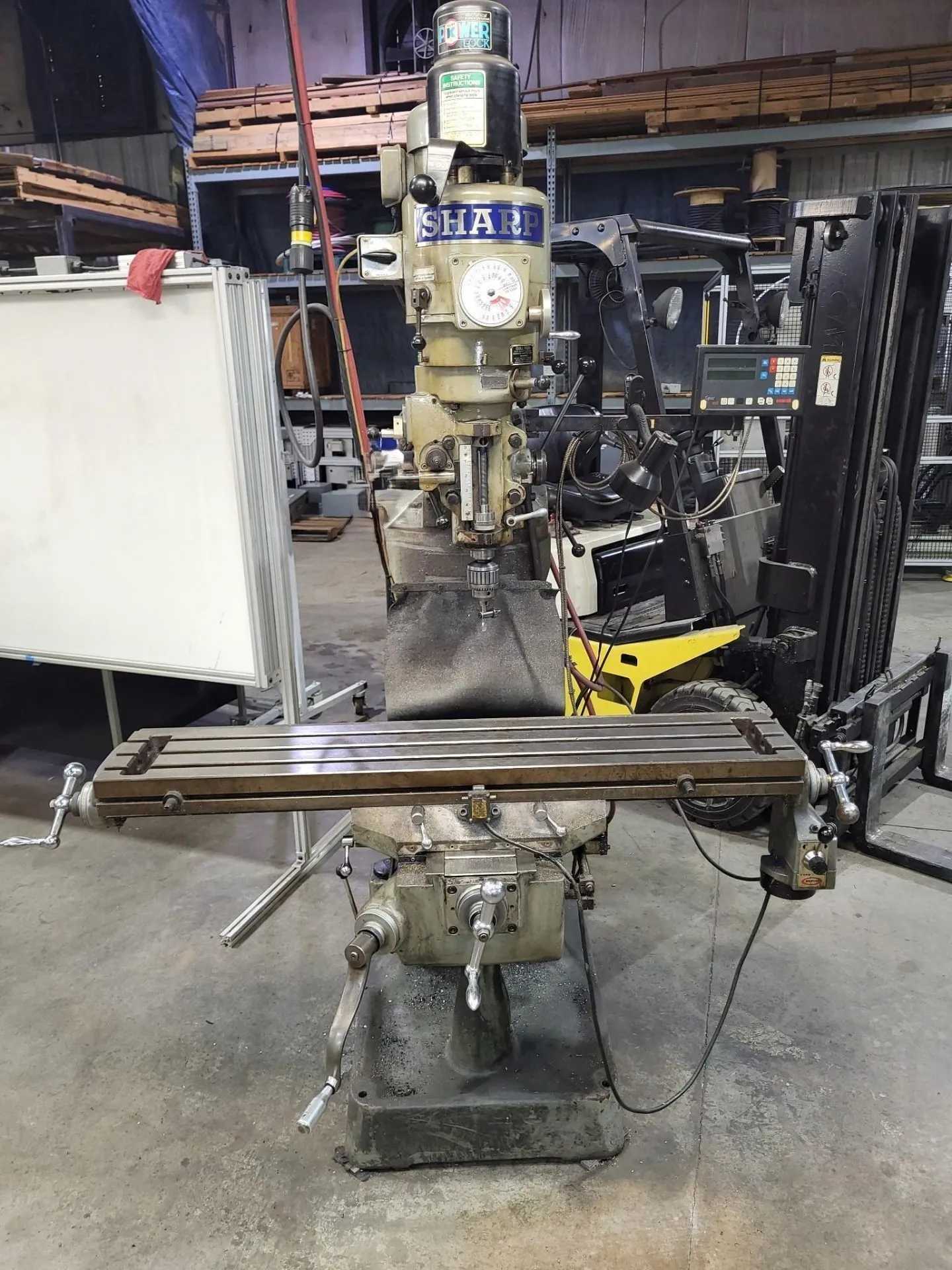 SHARP LMV-50 VERTICAL MILL, 3HP HEAD, 60-4500 RPM, 9" X 50" TABLE, R8 SPINDLE - VERTICAL MACHINING CENTERS