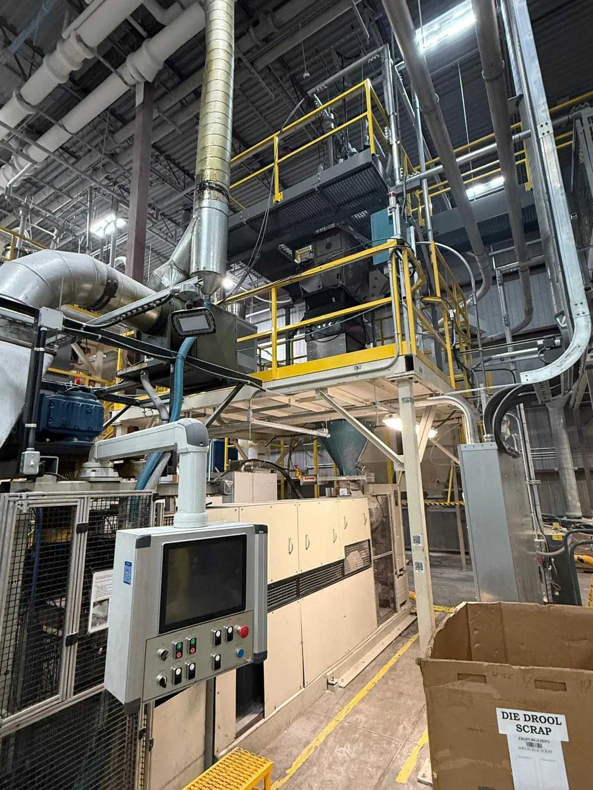 1974 NRM PACEMAKER III PLASTIC EXTRUSION LINE, 4.5IN, 32:1 L/D, 200HP, 2015 ELEC UPGRADE - PLASTICS & RUBBER