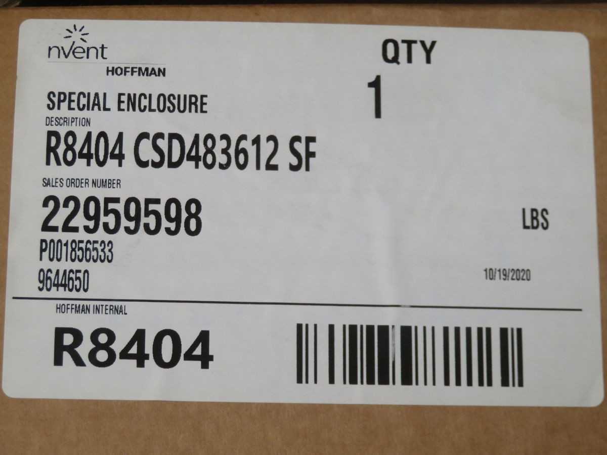 HOFFMAN CSD483612 SF SPECIAL CONCEPT SINGLE-DOOR WALL-MOUNT ENCLOSURE T268020 - ELECTRICAL ENCLOSURES