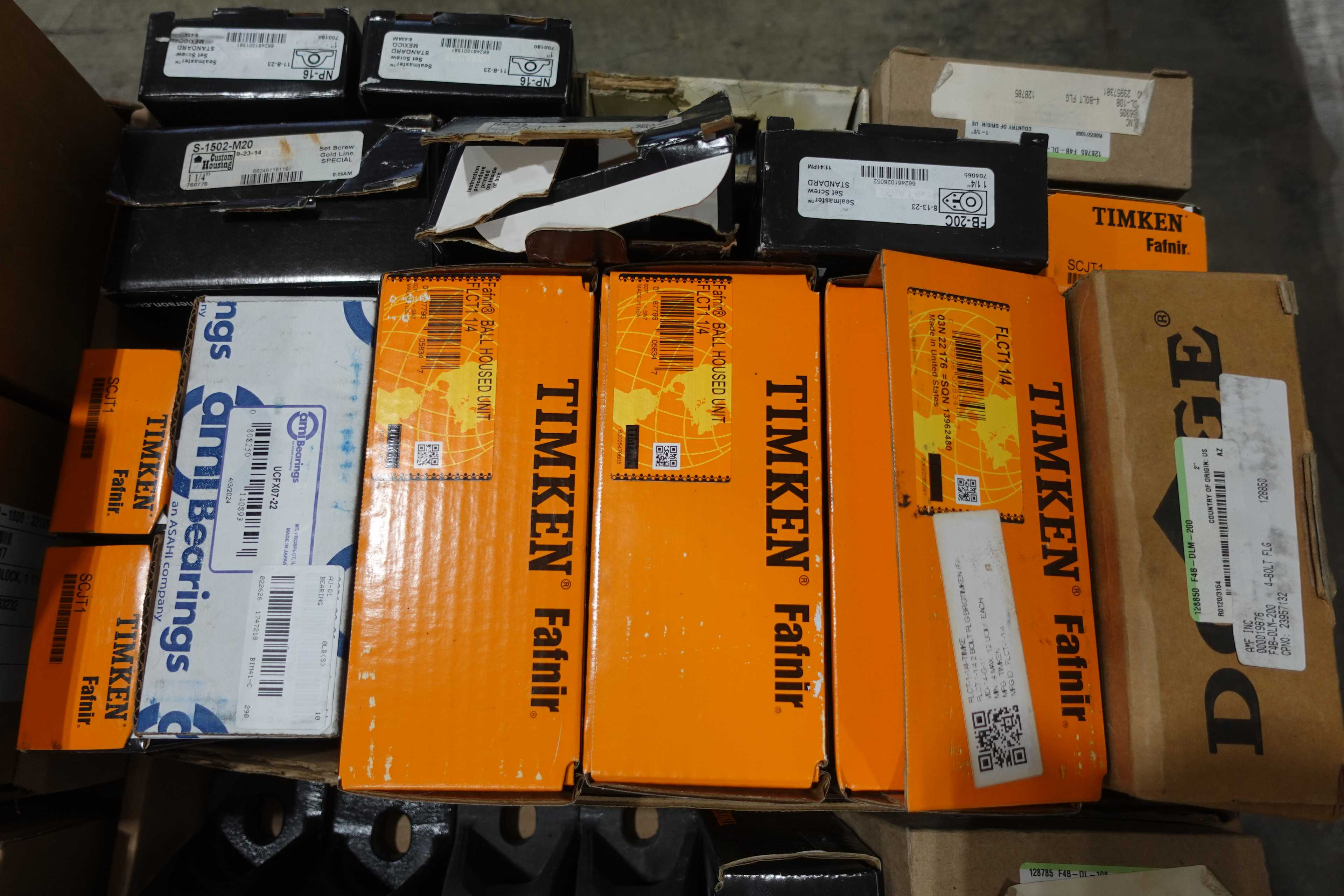 SKU 1749377 - PALLET OF ASSORTED MOUNTED, FLANGE AND PILLOW BLOCK BEARINGS - BEARINGS