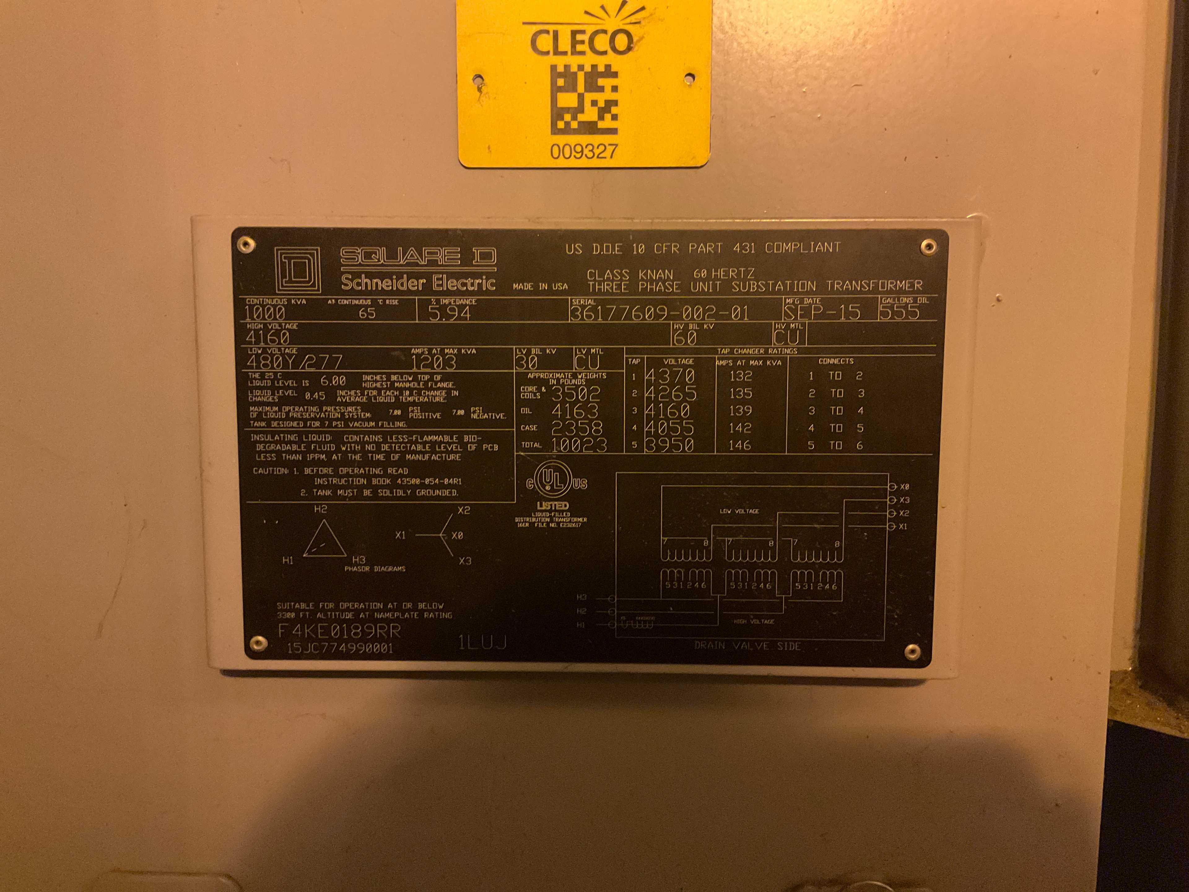 SQUARE D F4KE0189RS TRANSFORMER - POWER TRANSFORMER