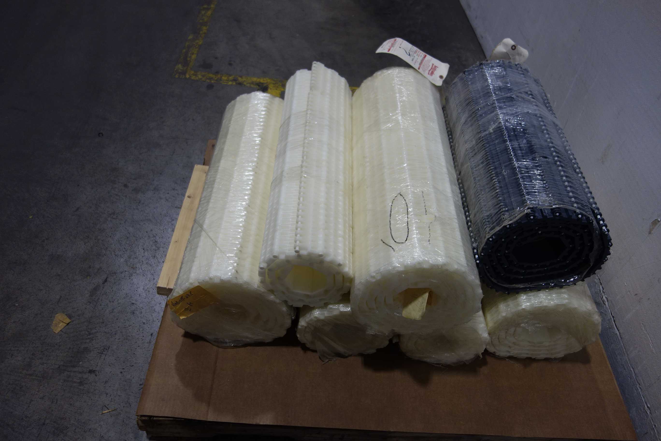 PALLET OF ASSORTED CONVEYOR BELTS - CONVEYOR PARTS