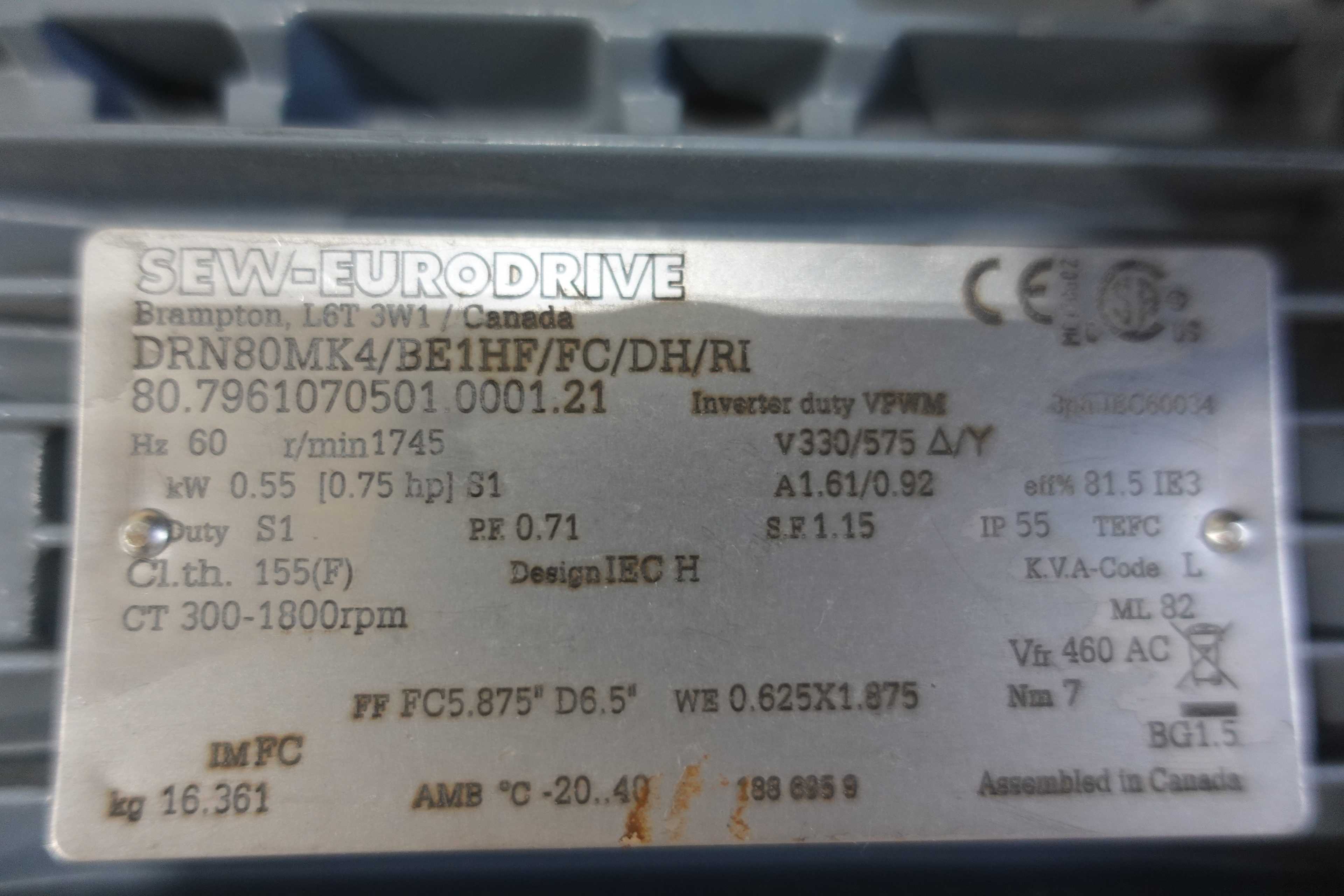 SKU 1757438 - PALLET OF ASSORTED SEW-EURODRIVE GEARMOTORS - GEARMOTOR