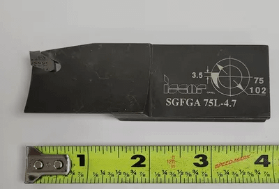 ISCAR SELF-GRIP SGFGA 75 L-4.7 PARTING & GROOVING BLADE, 3.98″ L, 1.25” W SHANK - MACHINE TOOLING