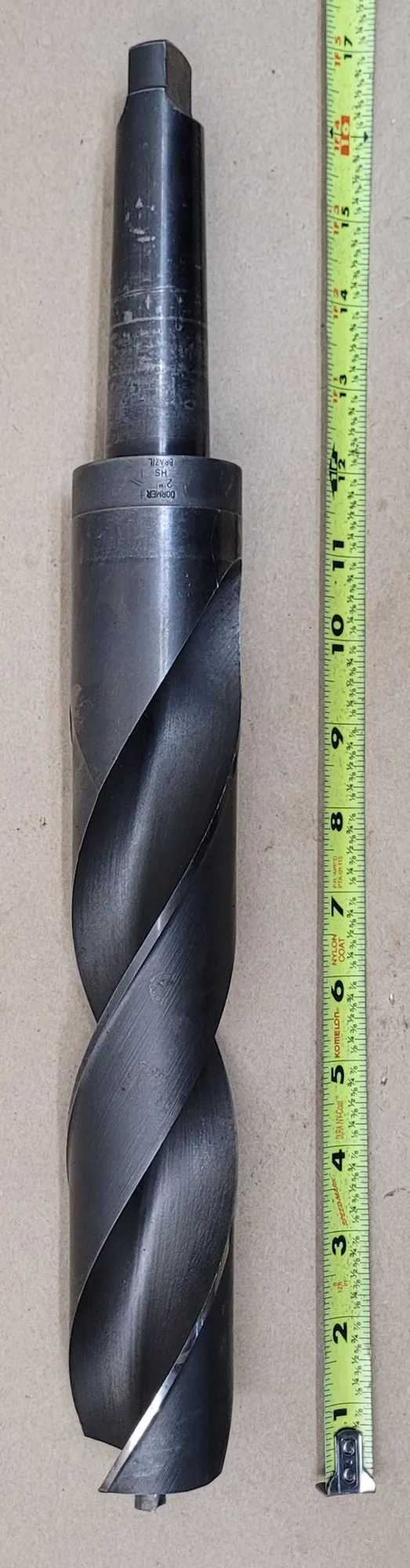 DORMER HS TWIST DRILL, 2" DIA, 17" OAL, 4MT SHANK, 4.75" SHANK LENGTH, 11" FLUTE LENGTH - MACHINE TOOLING