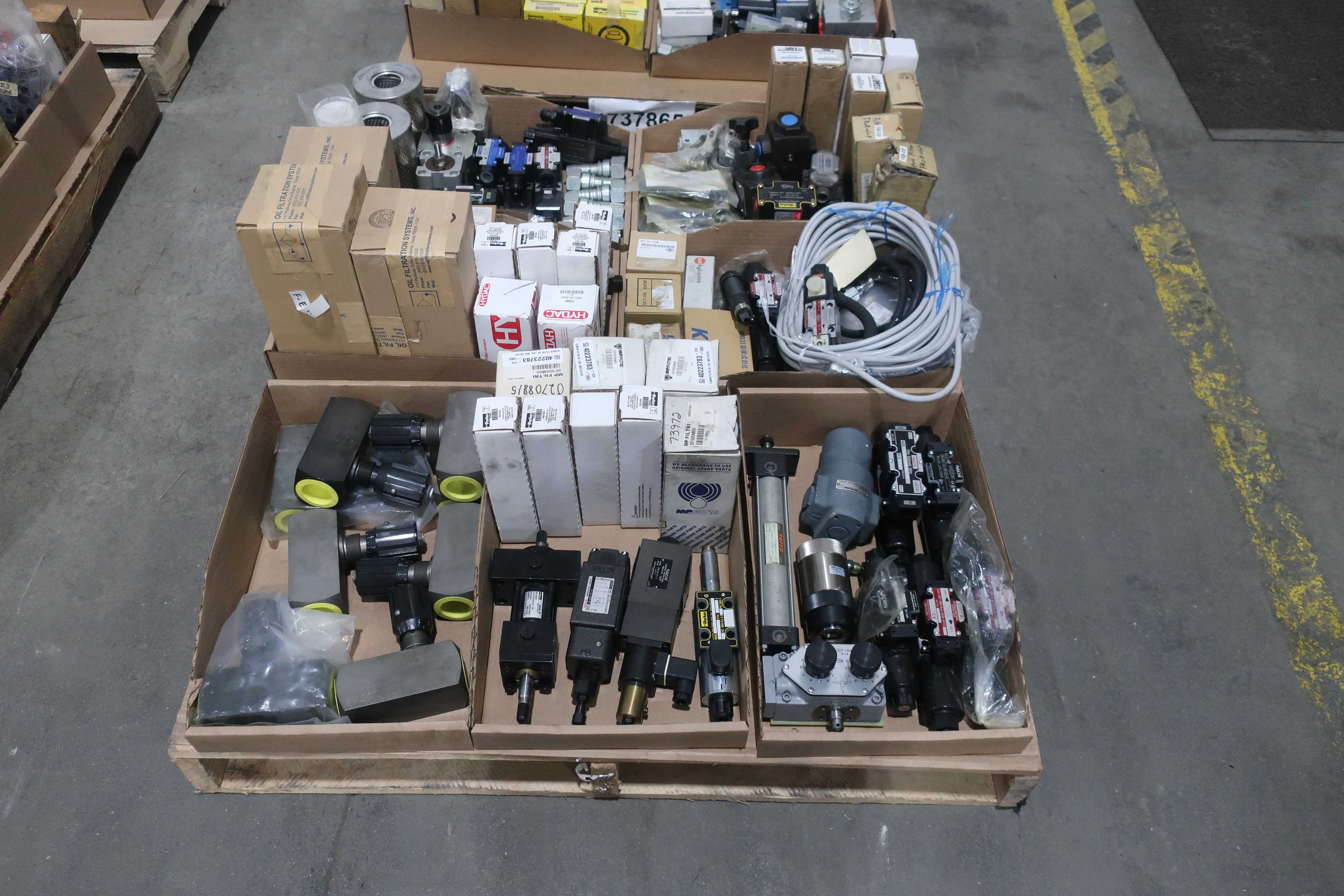 SKU 1737865 - 4 PALLETS OF ASSORTED HYDRAULICS - HYDRAULIC PARTS