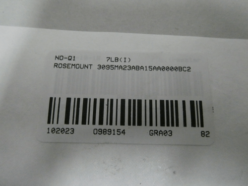 SKU 989154 - ROSEMOUNT 3095MA23ABA15AA0000BC2 PRESSURE TRANSMITTER 0-36IN-H2O 11-55V-DC - PRESSURE TRANSMITTER