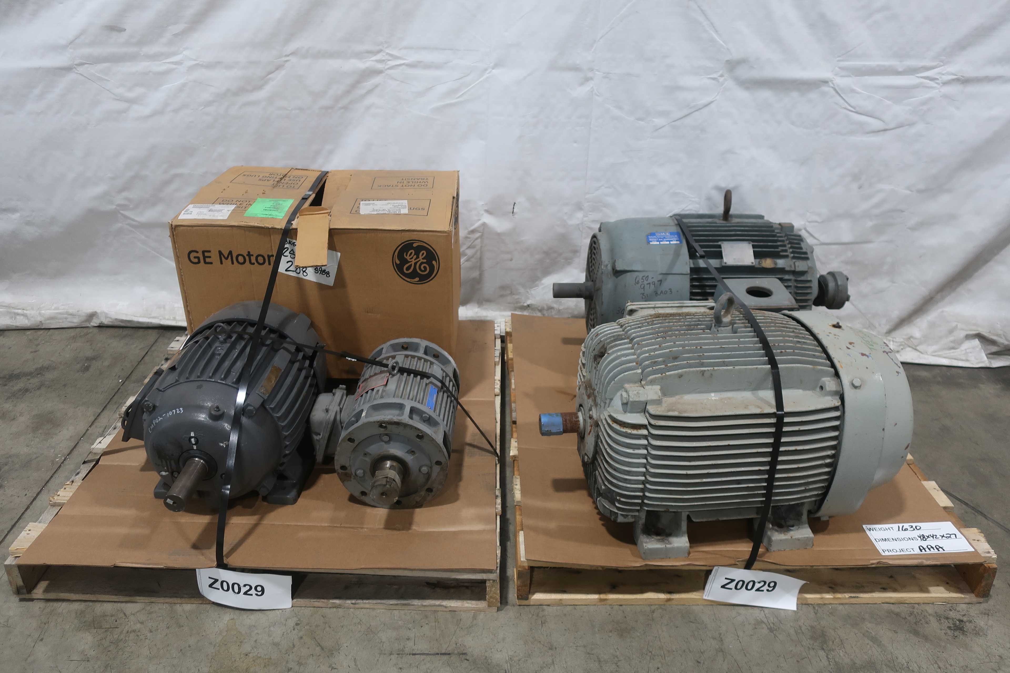 2 PALLETS OF ASSORTED MOTORS, 20 - 60 HP