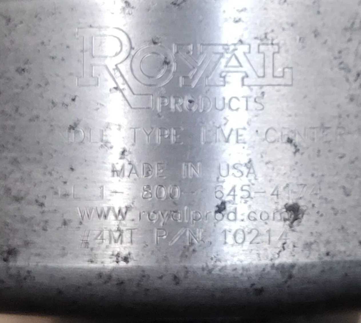 ROYAL 10214 SPINDLE TYPE LIVE CENTER – 4MT, CNC, HIGH SPEED STEEL TIP, 4500 RPM, 60° ANGLE - MACHINE TOOLING