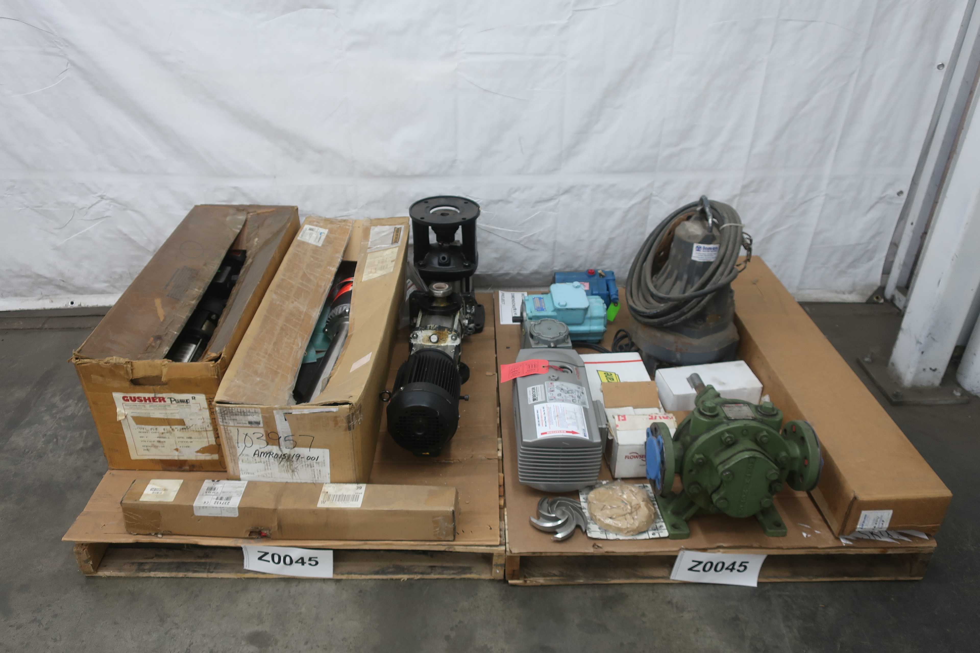 2 PALLETS OF ASSORTED PUMPS AND PUMP PARTS - PUMPS