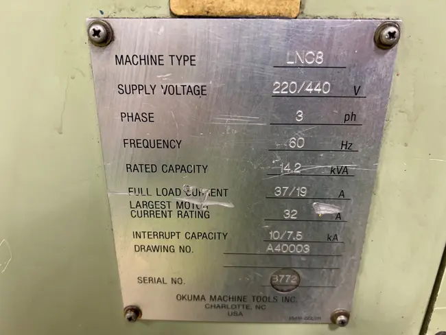 OKUMA LNC8 CNC LATHE - undefined