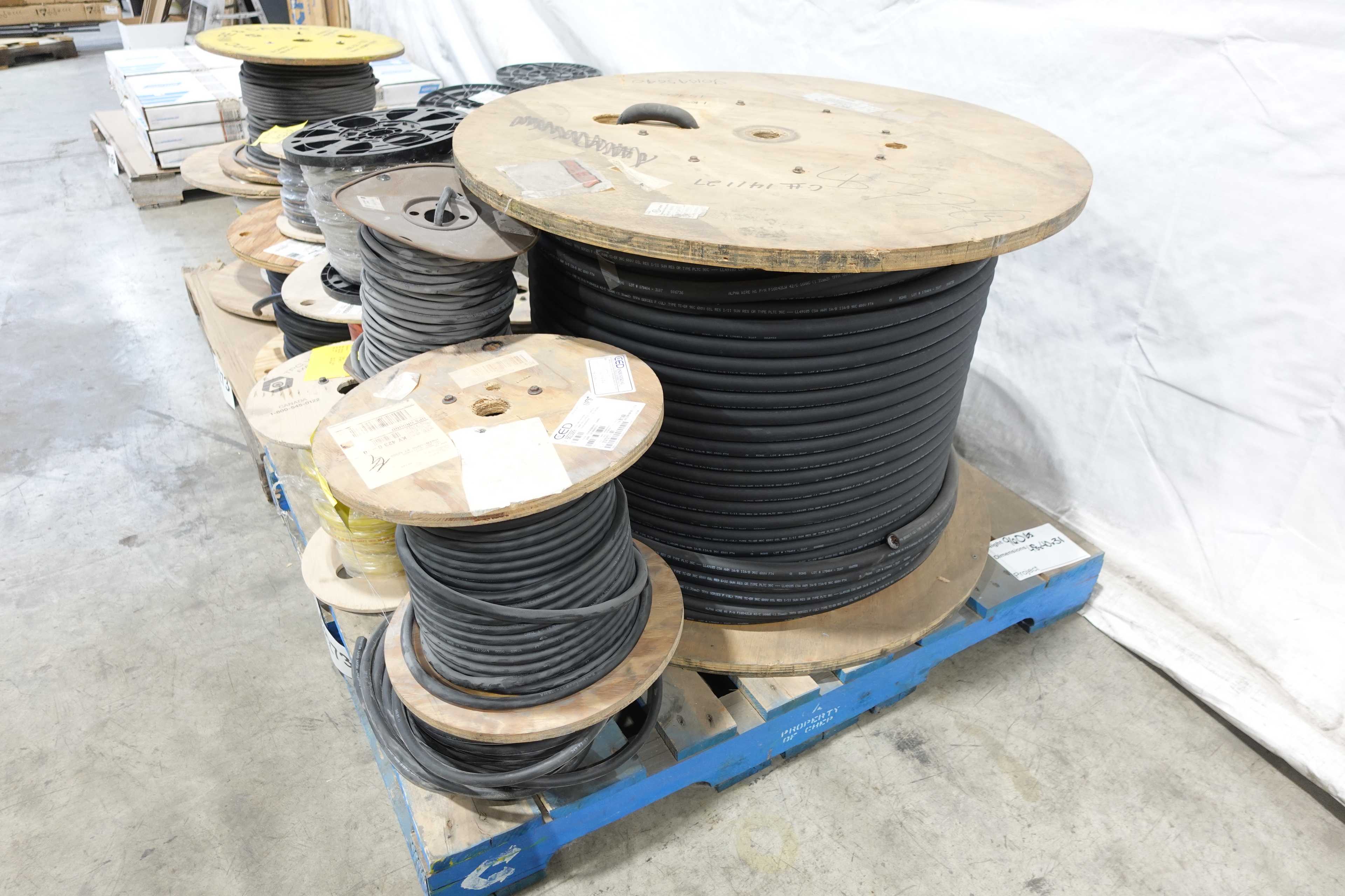 SKU 1744273 - 2 PALLETS OF ASSORTED INSULATED WIRE - ELECTRICAL WIRE