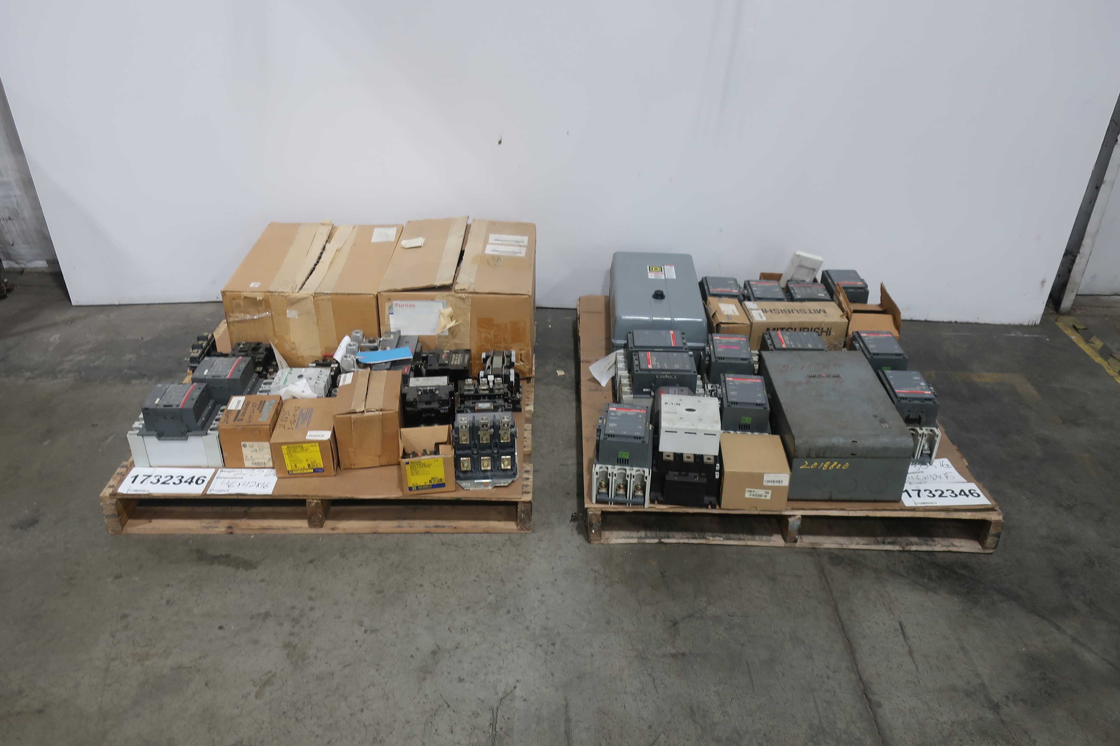 SKU 1732346 - 2 PALLETS OF ASSORTED STARTERS, OVERLOAD RELAYS, AND CONTACTORS