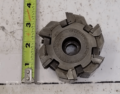 VALENITE INDEXABLE FACE MILL CUTTER B-3-6R, 3" CUTTING DIA, 1" ARBOR, HOLDS 6 INSERTS - MACHINE TOOLING