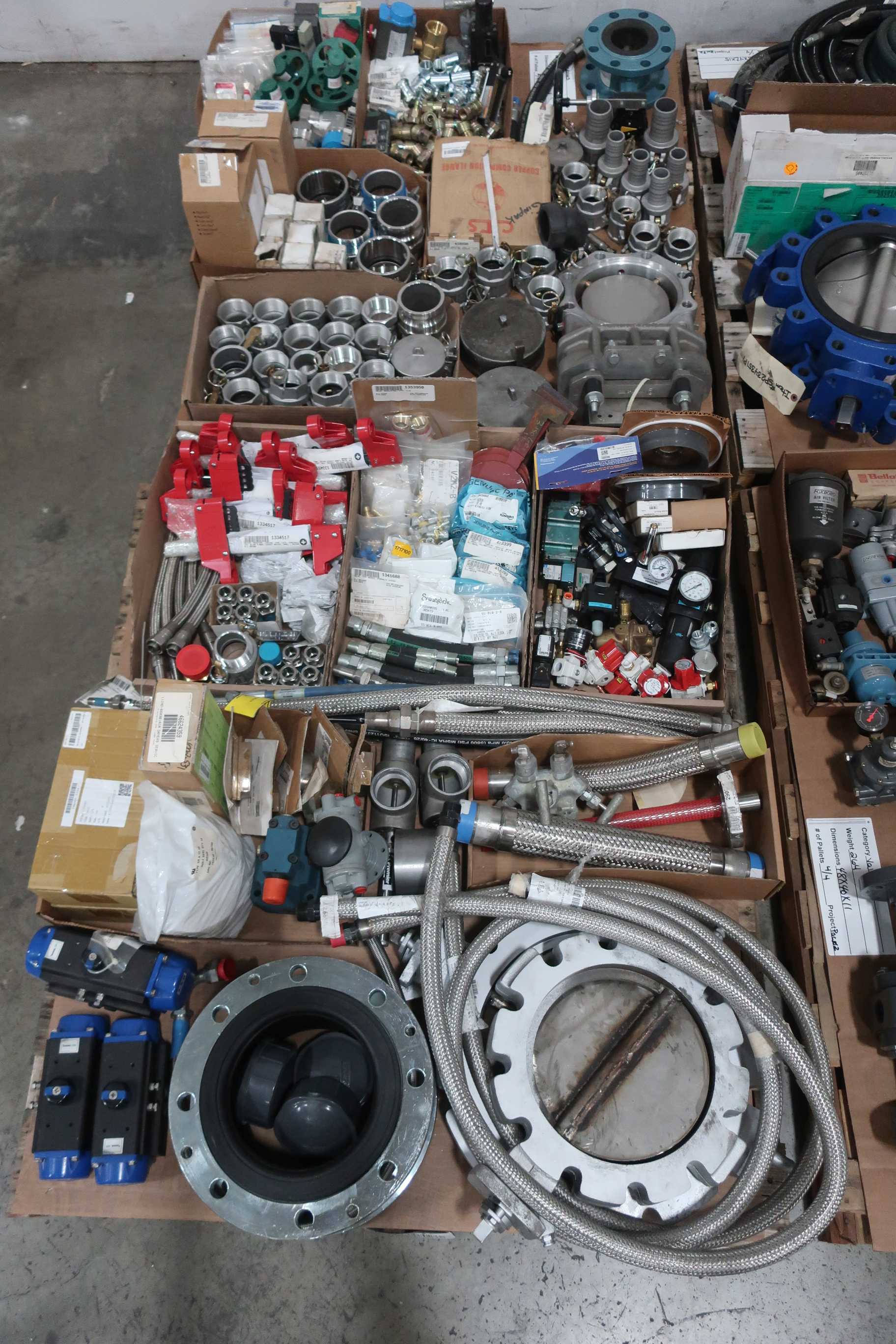 4 PALLETS OF ASSORTED VALVE AND VALVE PARTS - VALVE PARTS & ACCESSORIES