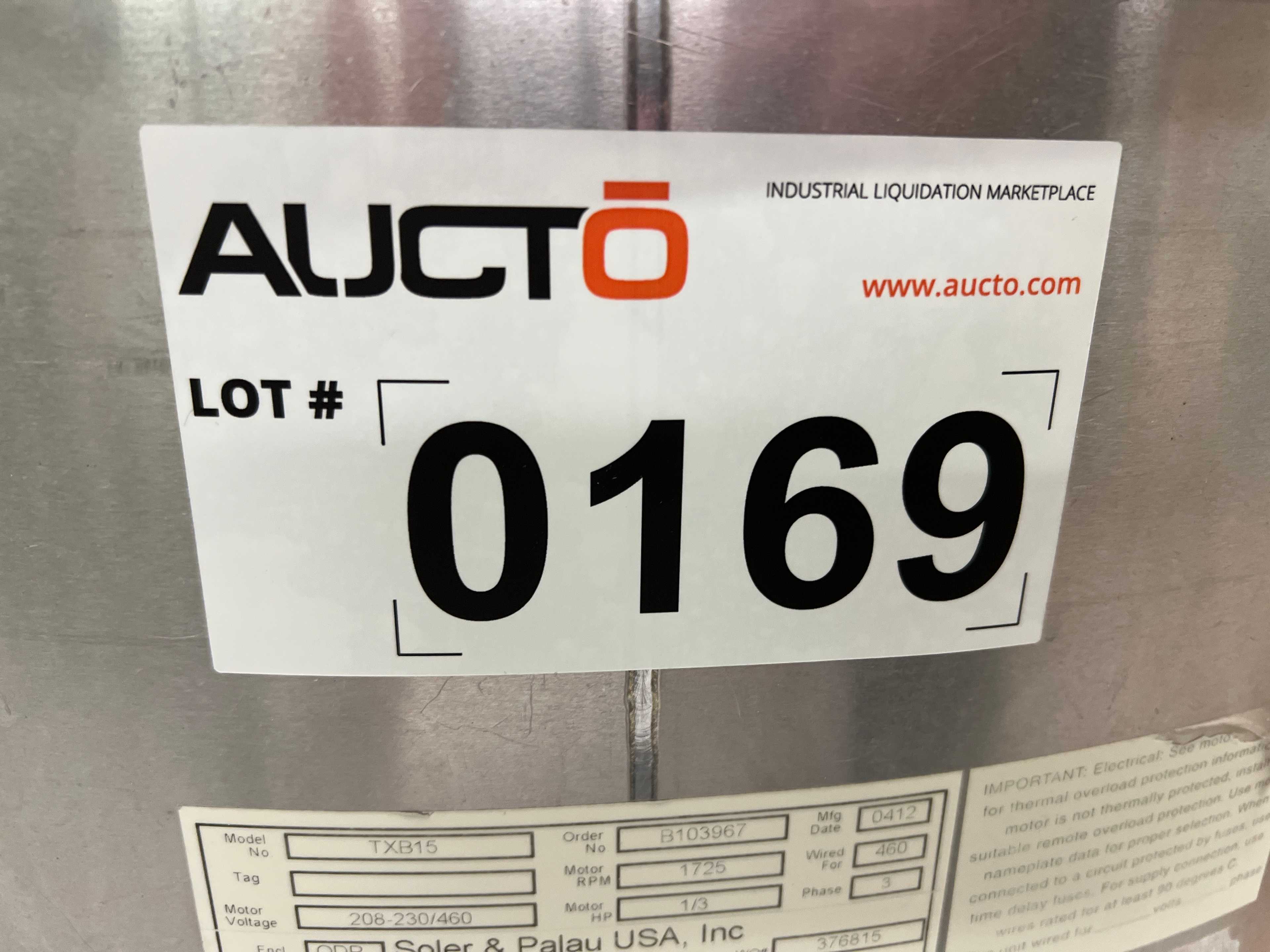 2012 SOLER & PALAU TXB15 CENTRIFUGAL ROOF UPBLAST EXHAUST FAN - EXHAUST FAN