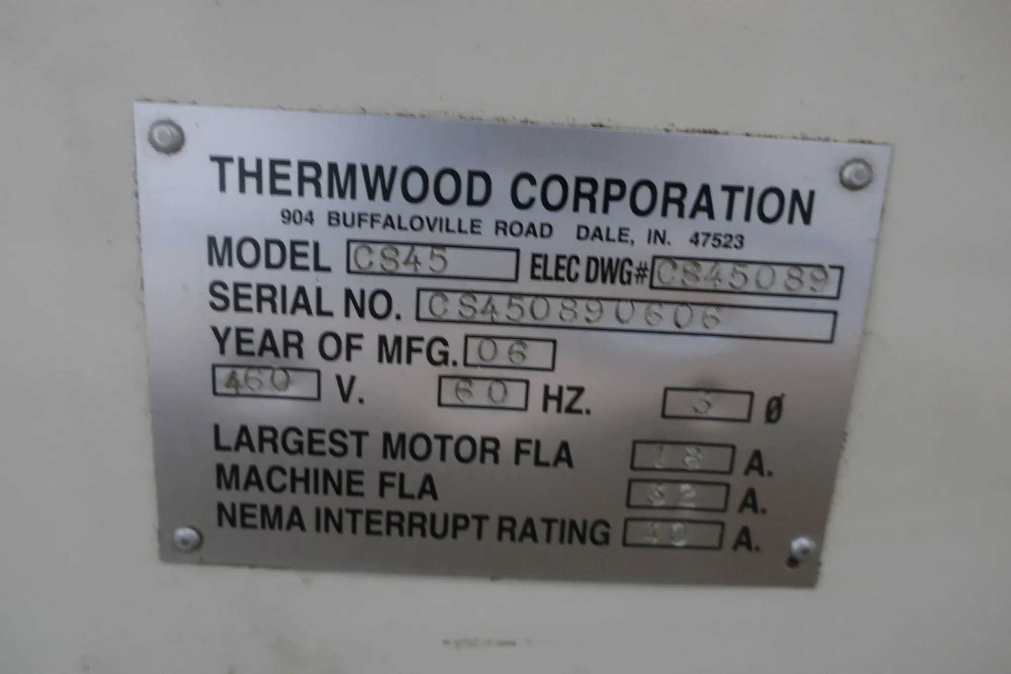 2006 THERMWOOD CS45 CNC ROUTER, 5' X 12', 24,000 RPM, 10.5 HP, 7 ATC, 3-AXIS - CNC ROUTERS