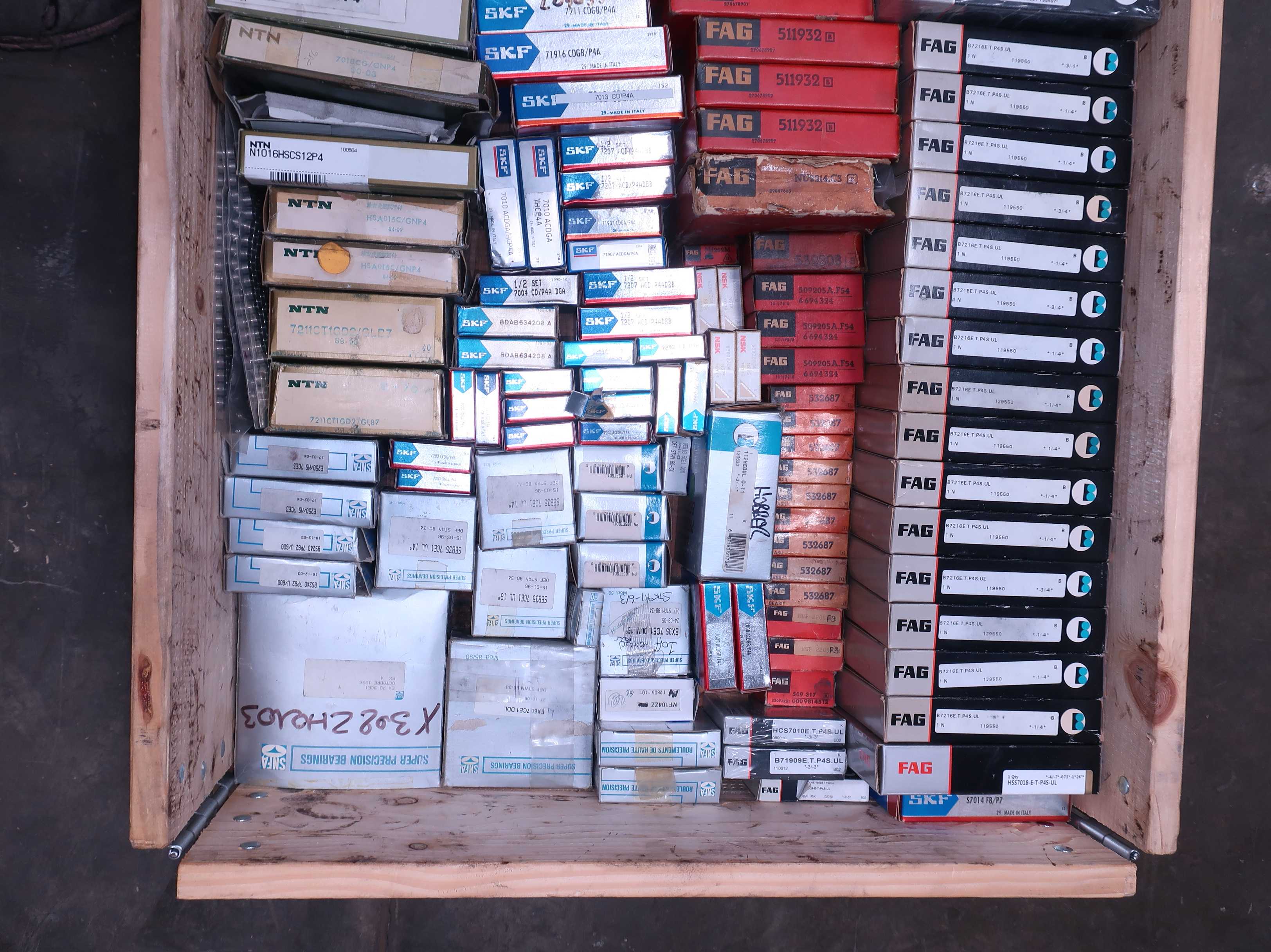 CRATE OF ASSORTED PRECISION BEARINGS - BEARINGS