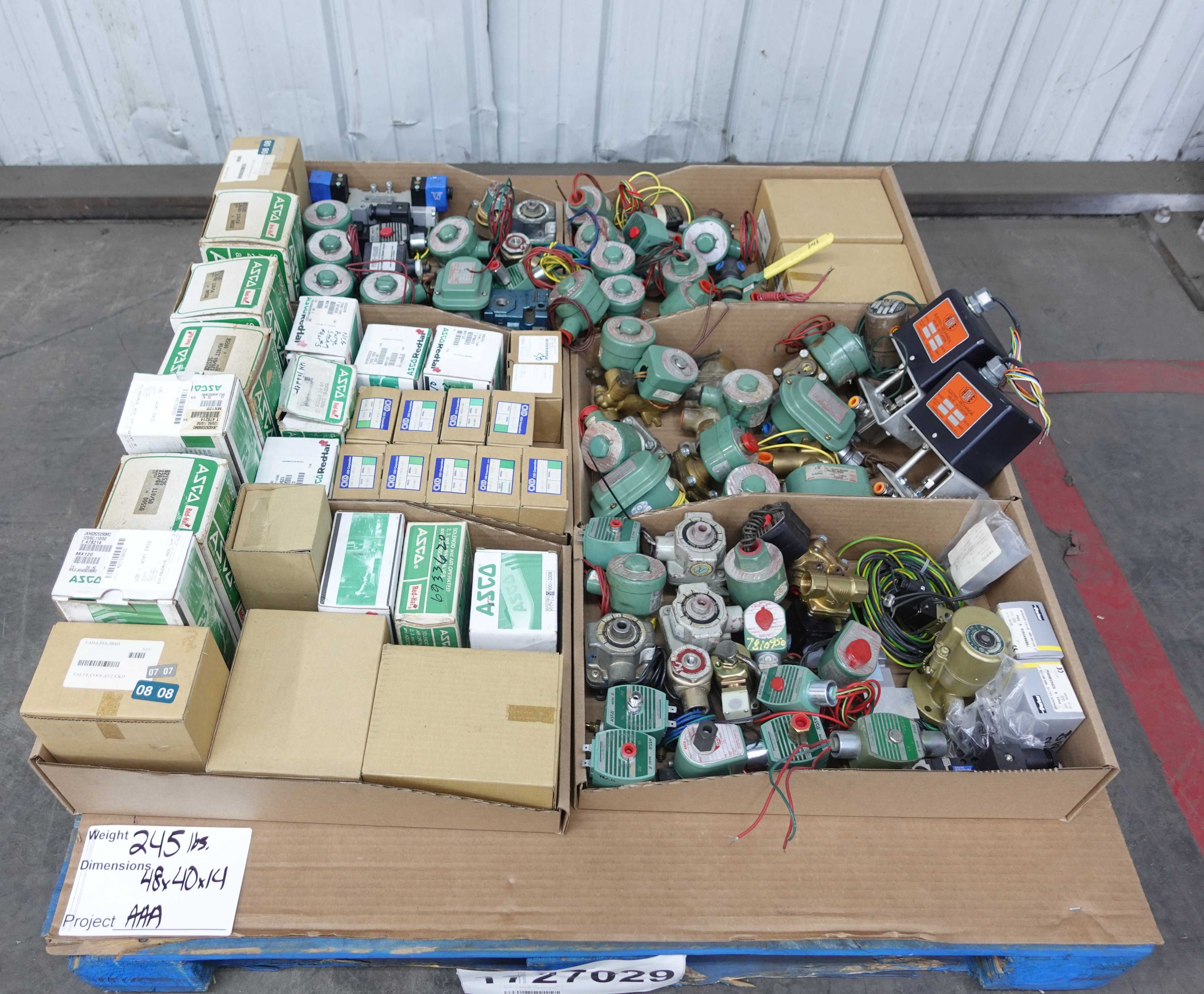 SKU 1727029 - PALLET OF ASSORTED SOLENOID VALVES, ASCO, AVENTICS, AIRTEC, MAC, SKINNER, VERSA - SOLENOID VALVE