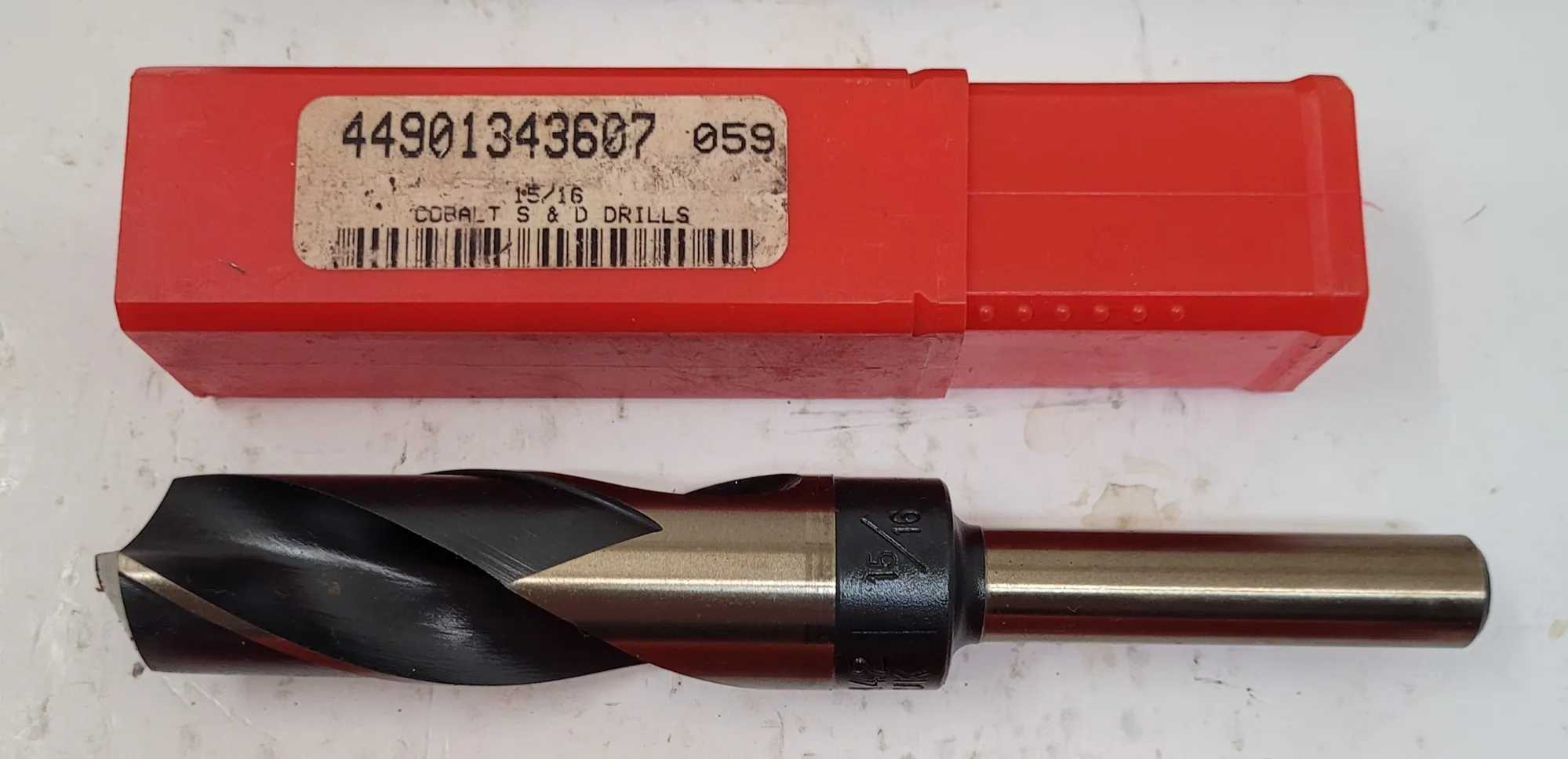 COBALT S&D DRILLS - SET OF 8, VARIOUS SIZES, STRAIGHT SHANKS (1/2" TO 1") - MACHINE TOOLING