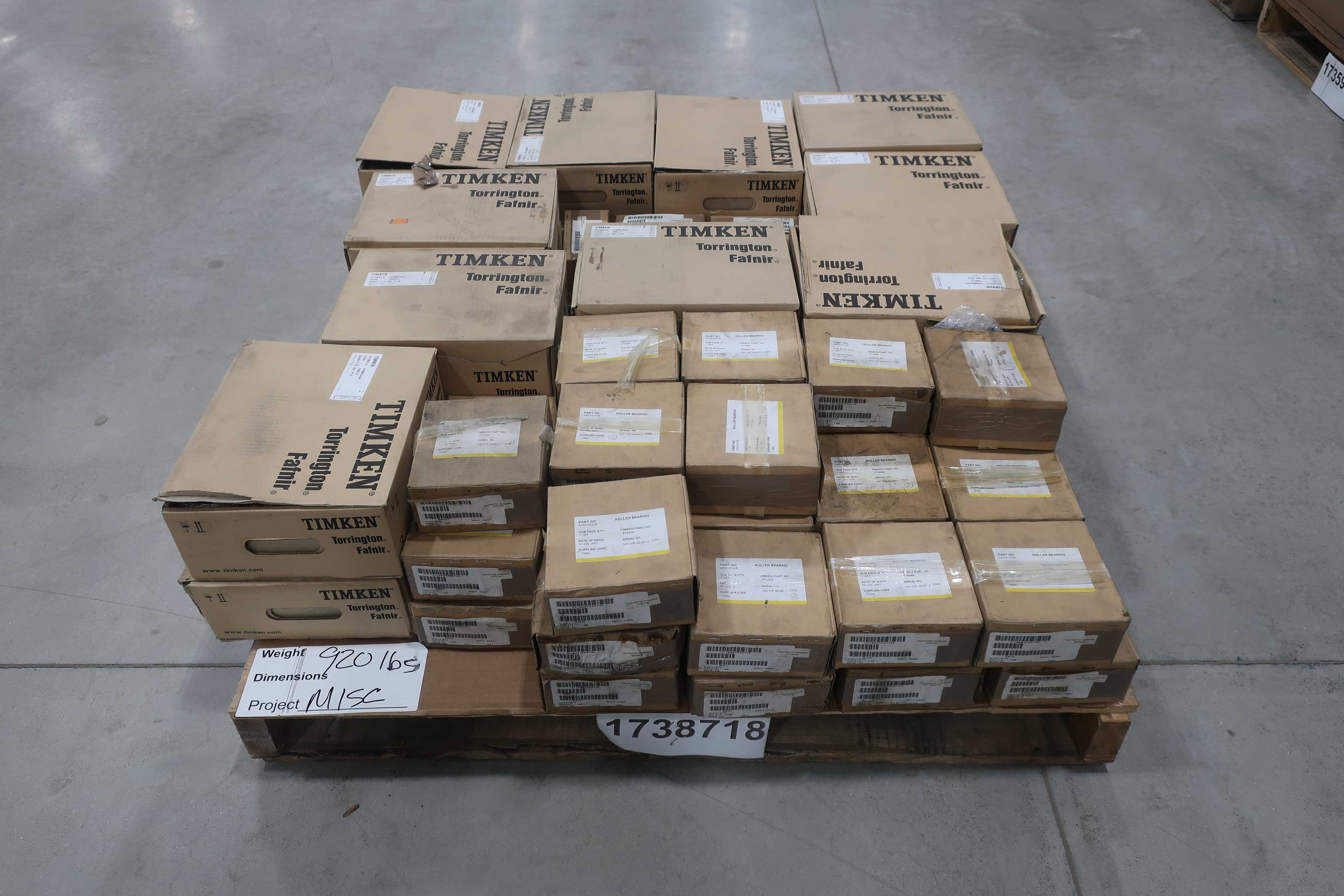 SKU 1738718 - PALLET OF TIMKEN ROLLER BEARINGS, FT6846, HM88649A