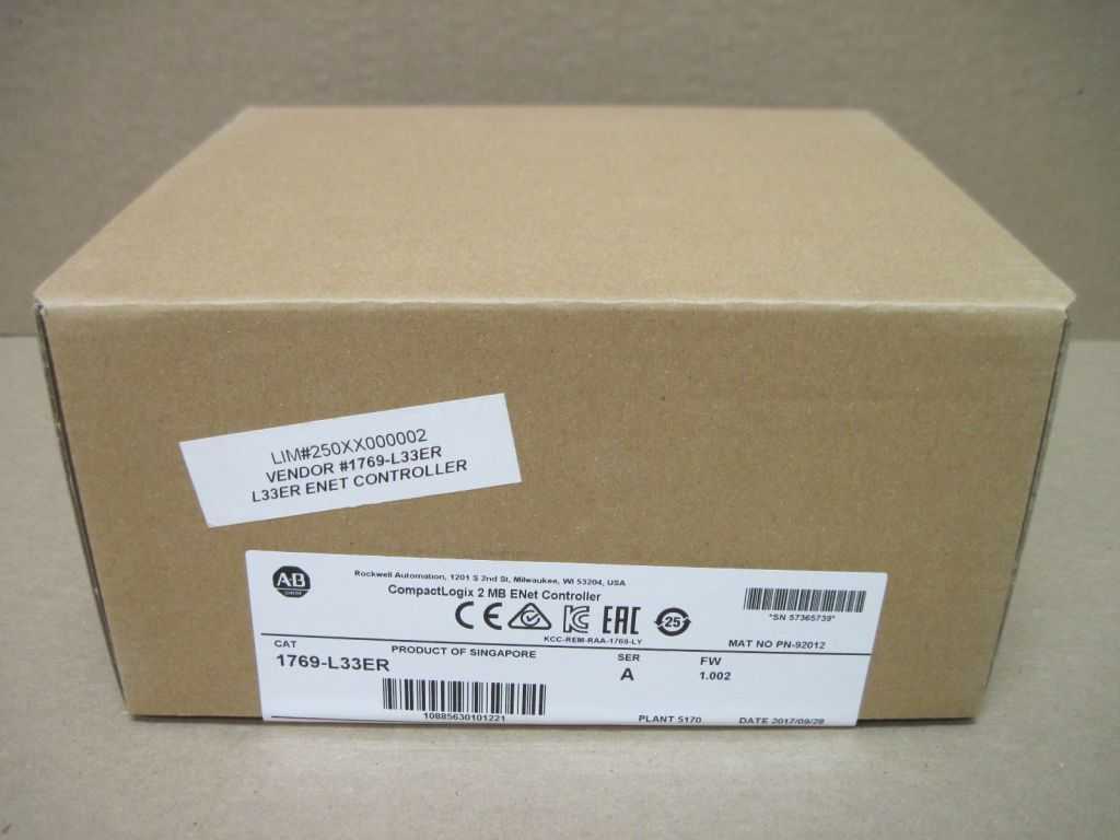2017 ALLEN BRADLEY AB 1769-L33ER COMPACTLOGIX CONTROLLER - PLC MODULES