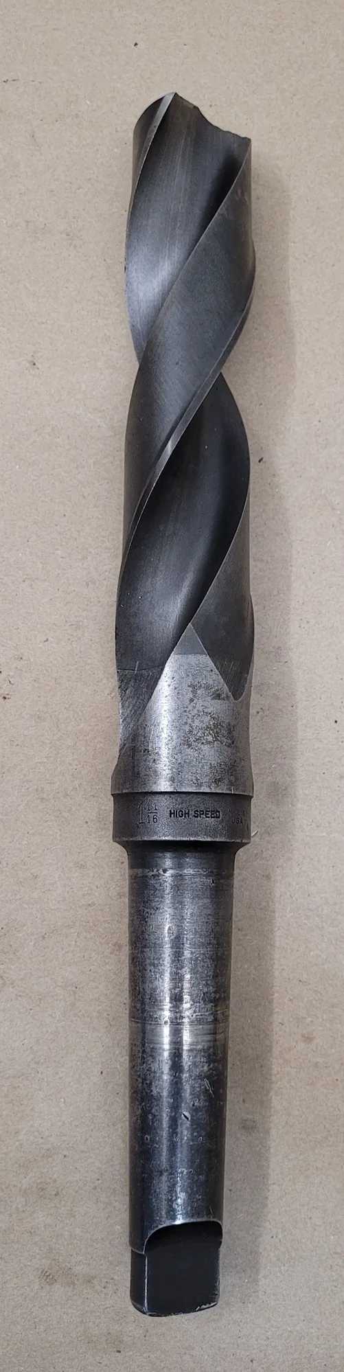 1-11/16" HSS TWIST DRILL, 4MT SHANK, 14.5" OAL, 9" FLUTE LENGTH, 4.75" SHANK LENGTH - MACHINE TOOLING