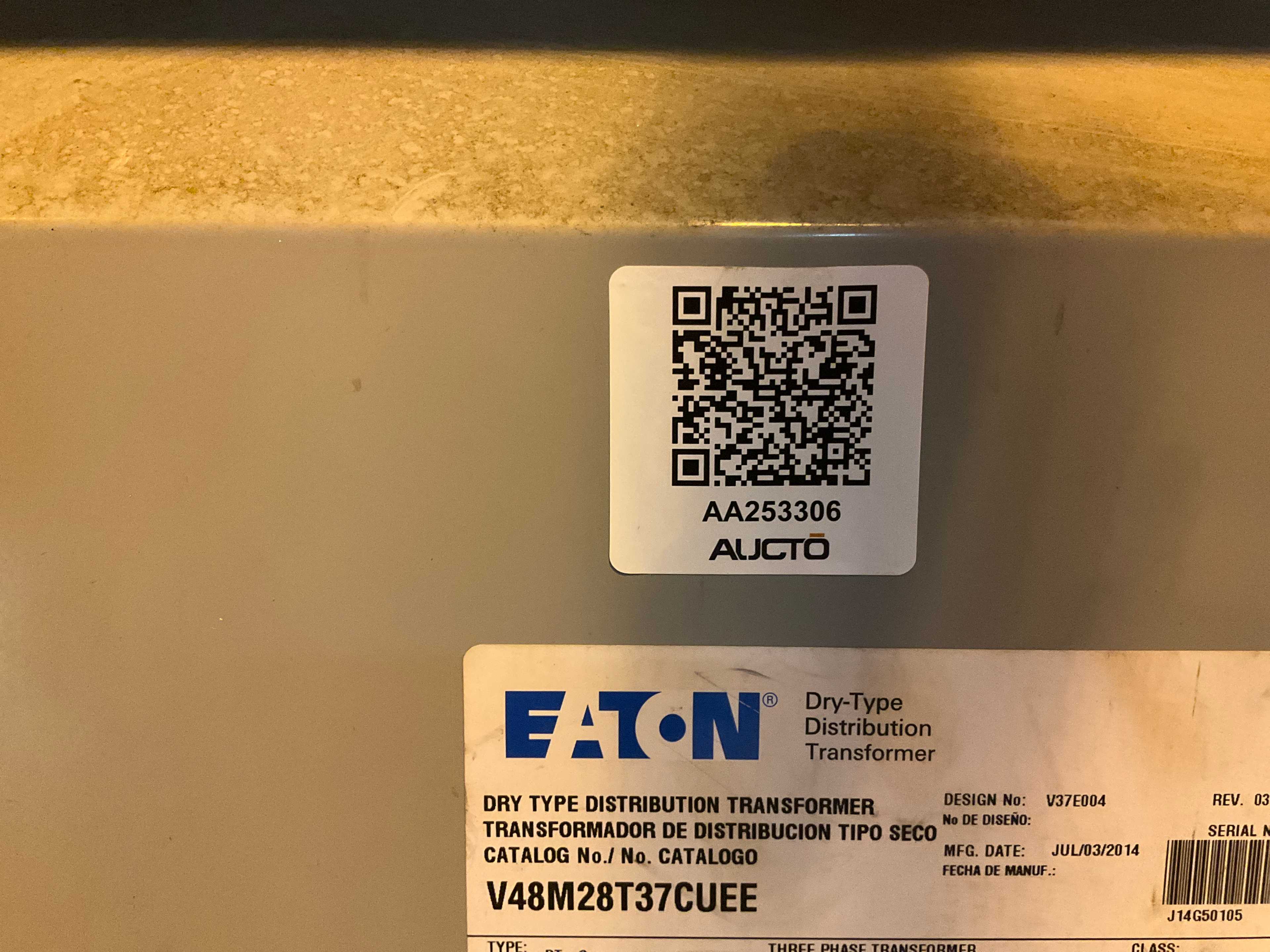 EATON V48M28T37CUEE DRY POWER DISTRIBUTION TRANSFORMER - DRY POWER DISTRIBUTION TRANSFORMER