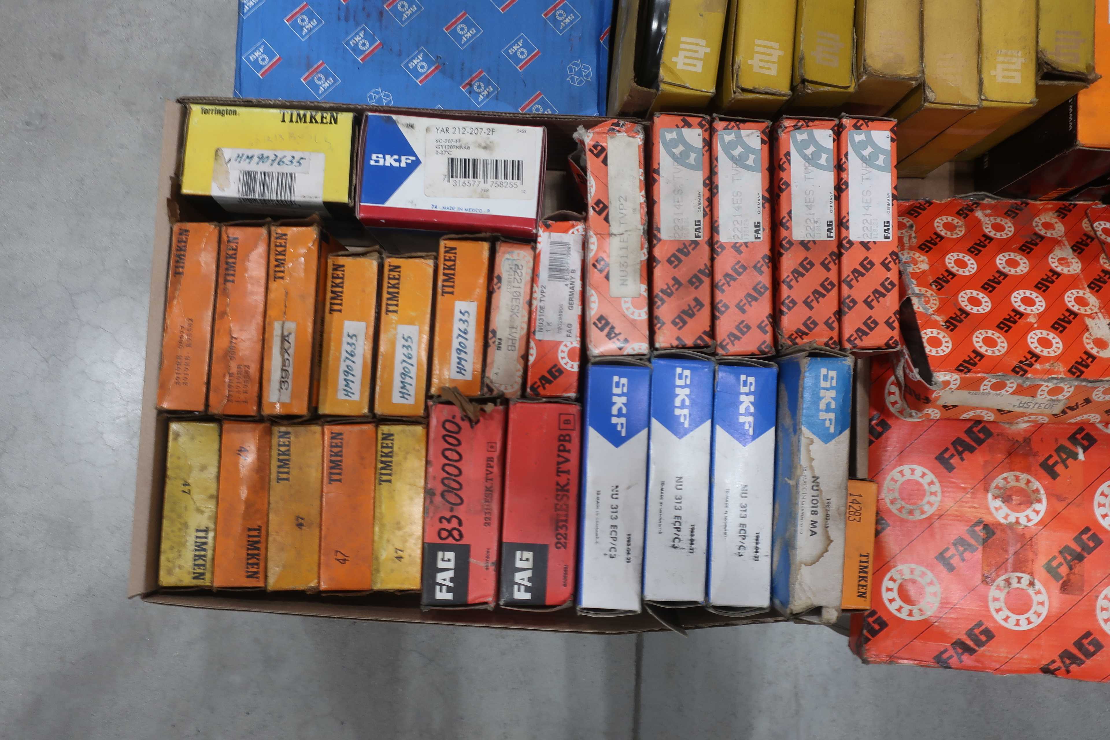 SKU 1738655 - PALLET OF ASSORTED BEARINGS, NACHI, SKF, FAG, INA, TIMKEN, RHP - BEARINGS