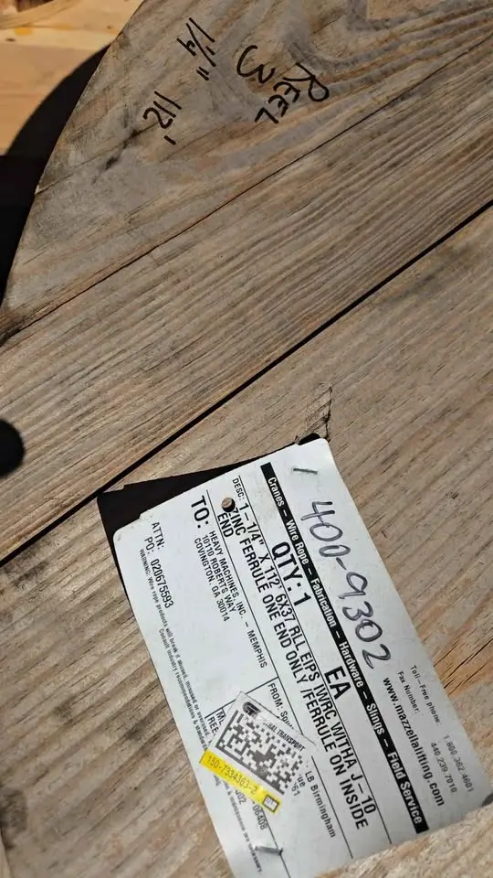 112' SPOOL OF 1 1/4" STEEL CABLE - undefined