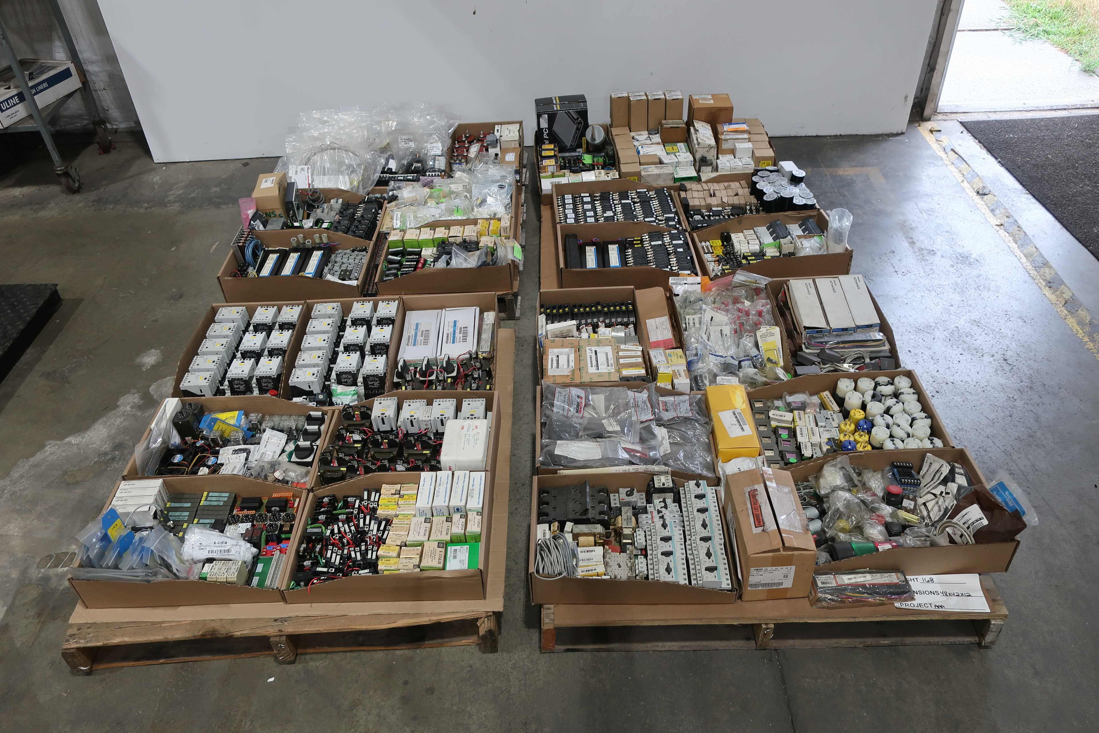 SKU 1079618 - 4 PALLETS OF ASSORTED ELECTRICAL - ELECTRONIC COMPONENTS