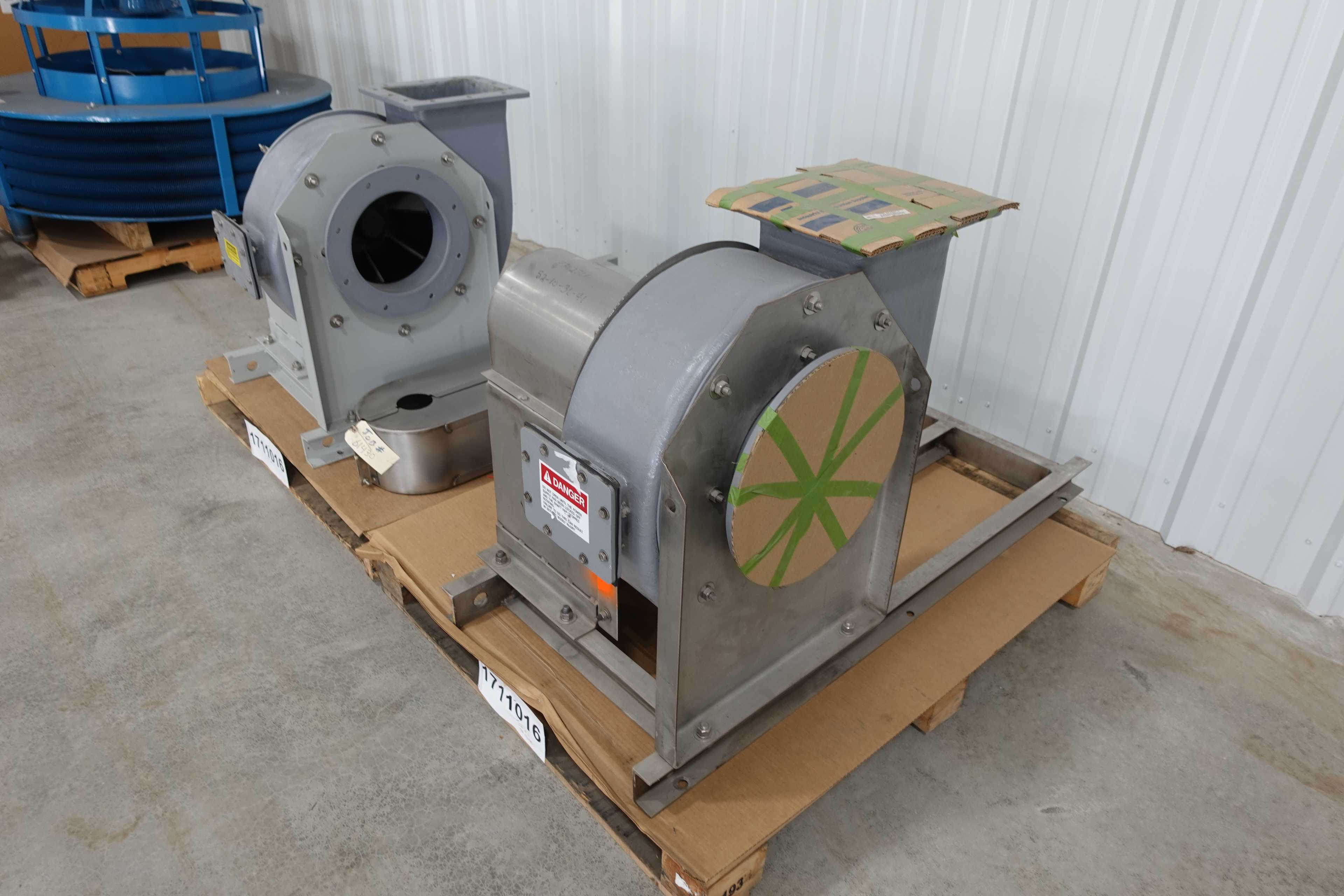 SKU 1711016 - LOT OF 2 COMPOSITE FAN TECHNOLOGY 21RMC CENTRIFUGAL BLOWERS - REGENERATIVE BLOWER
