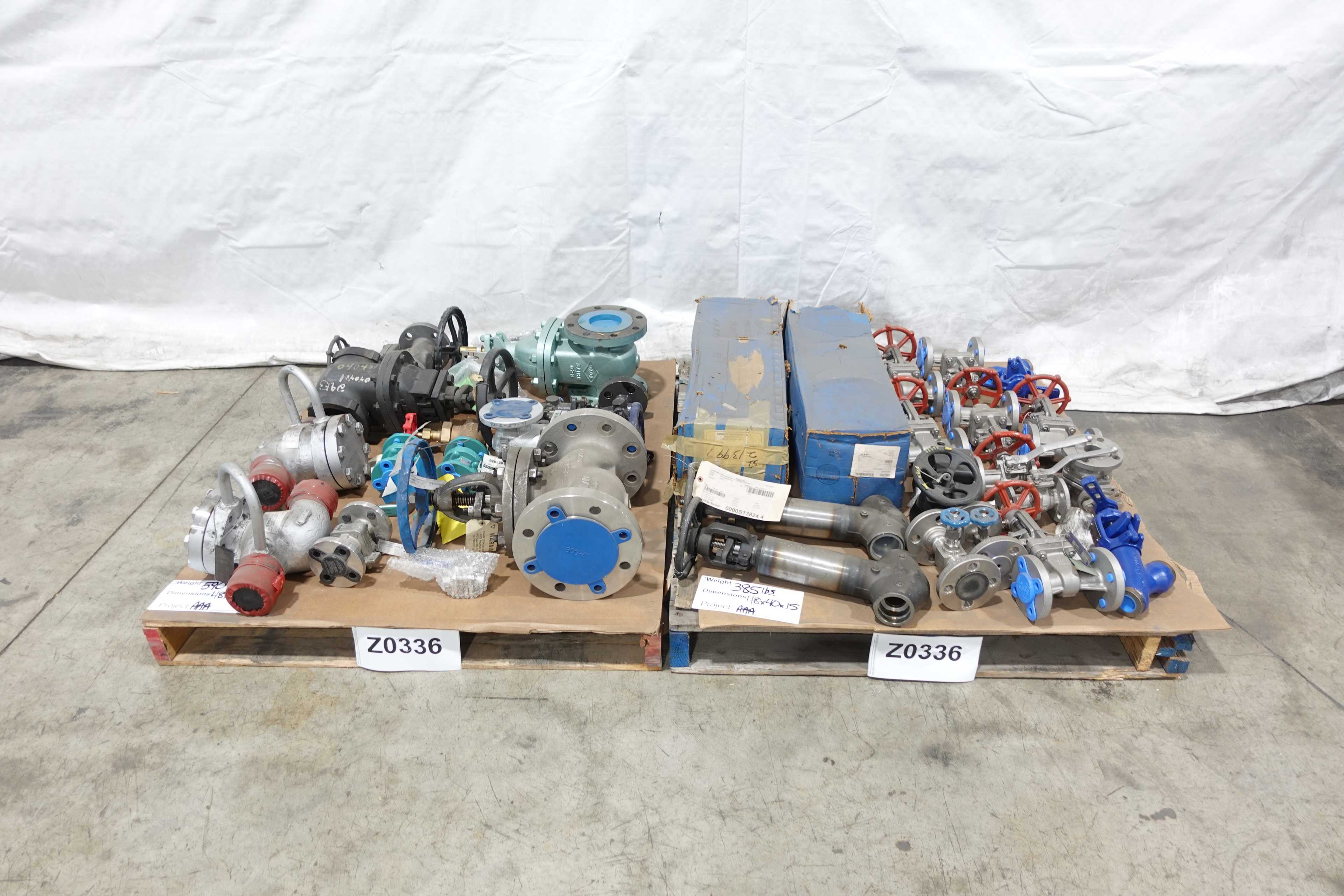 SKU 1079621 - 2 PALLETS OF ASSORTED MANUAL VALVES