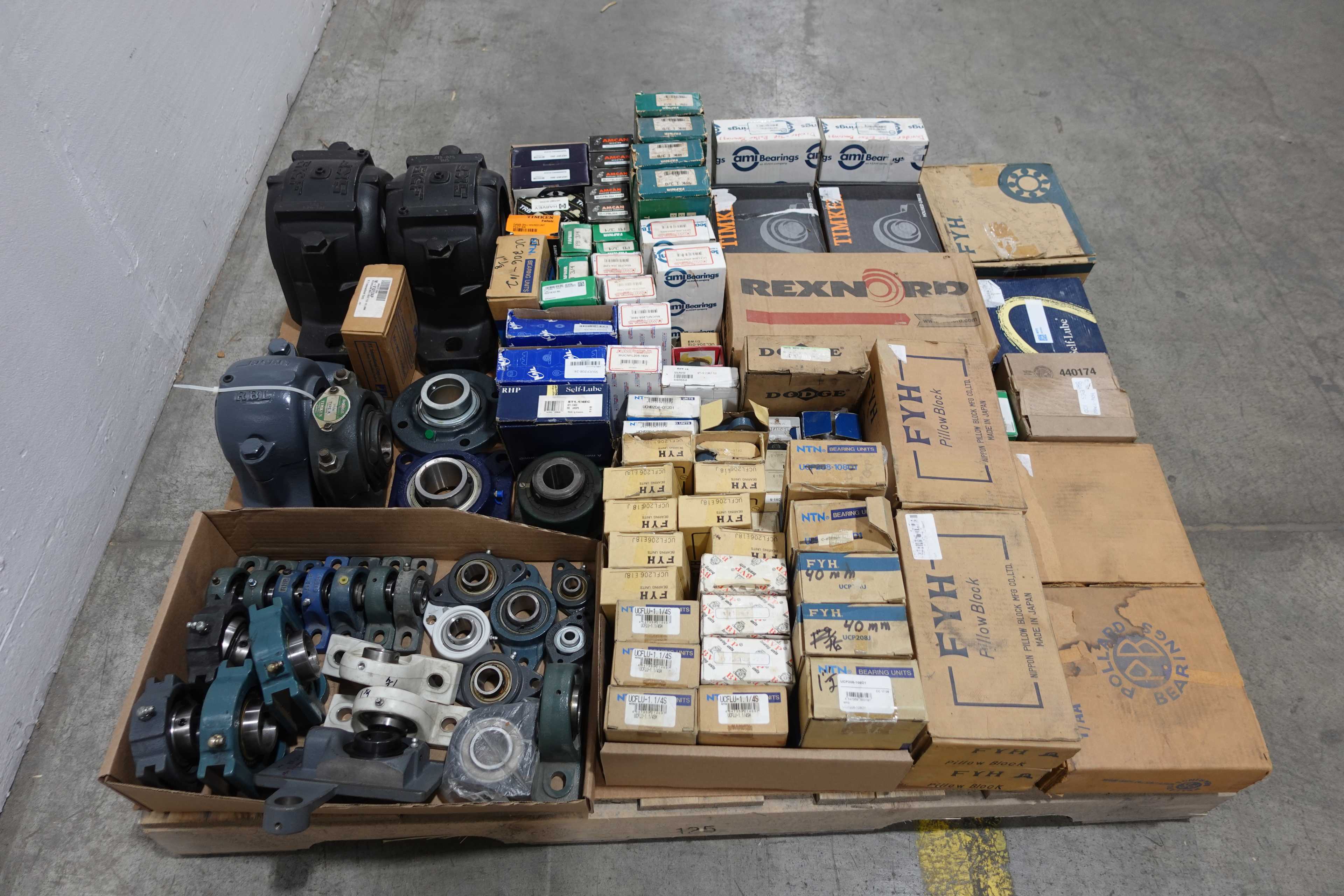SKU 1736682 - PALLET OF ASSORTED BEARINGS, FLANGE, MOUNTED, PILLOW BLOCK - BEARINGS