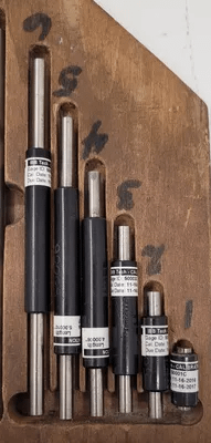 STARRETT MEASURING ROD SET, 1-11" RANGE, ROUND END, 11 PIECES FOR S436M MICROMETER SET - MACHINE TOOLING