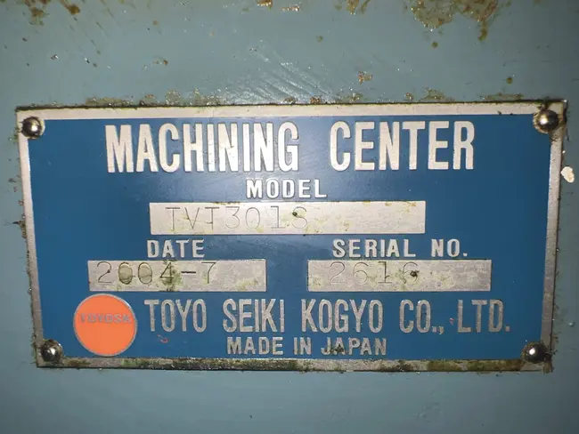 2004 TOYOSK TVT301S VERTICAL MACHINING CENTER - undefined