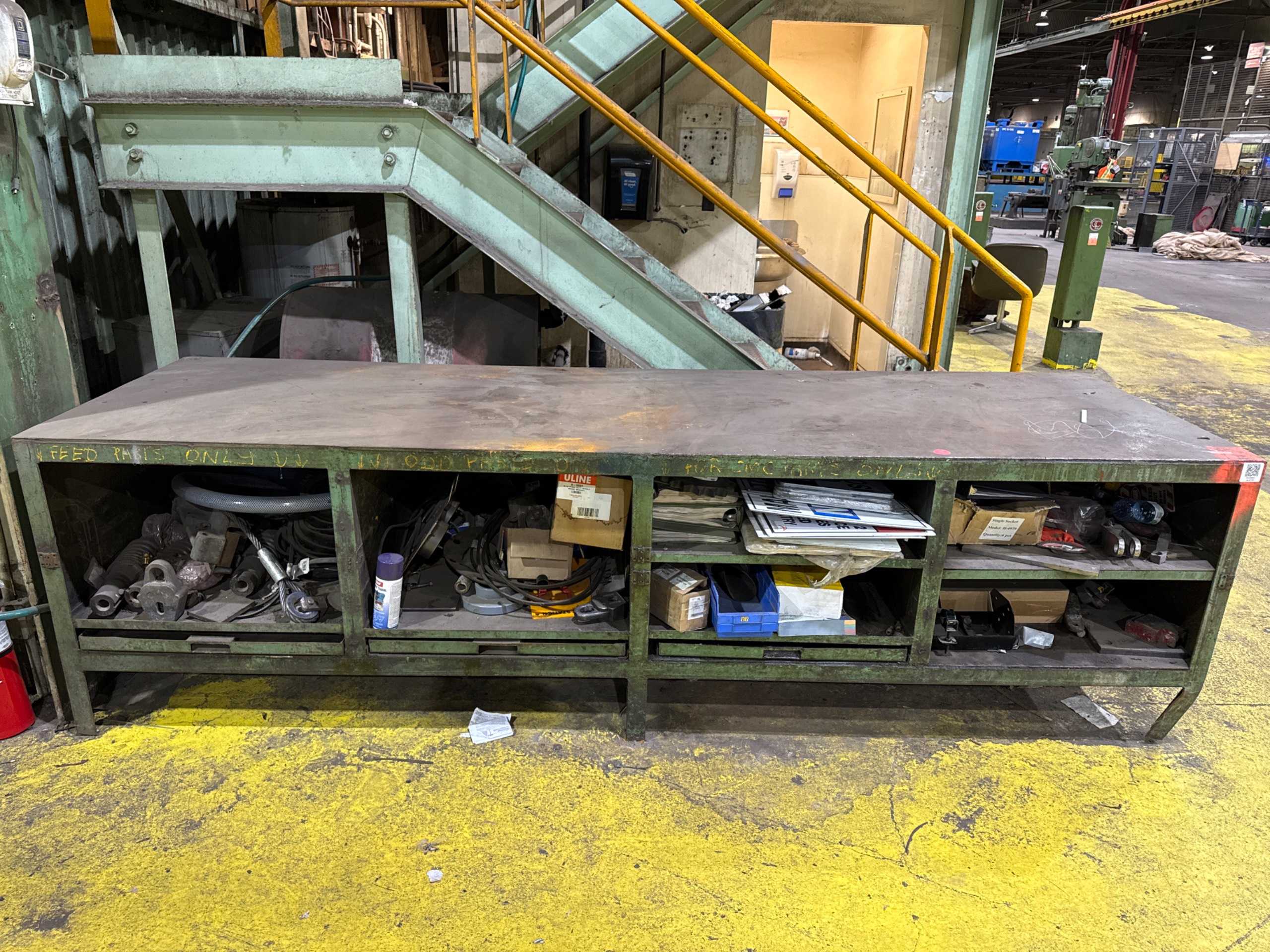 Work Table with Assorted Industrial Parts - WORK TABLE