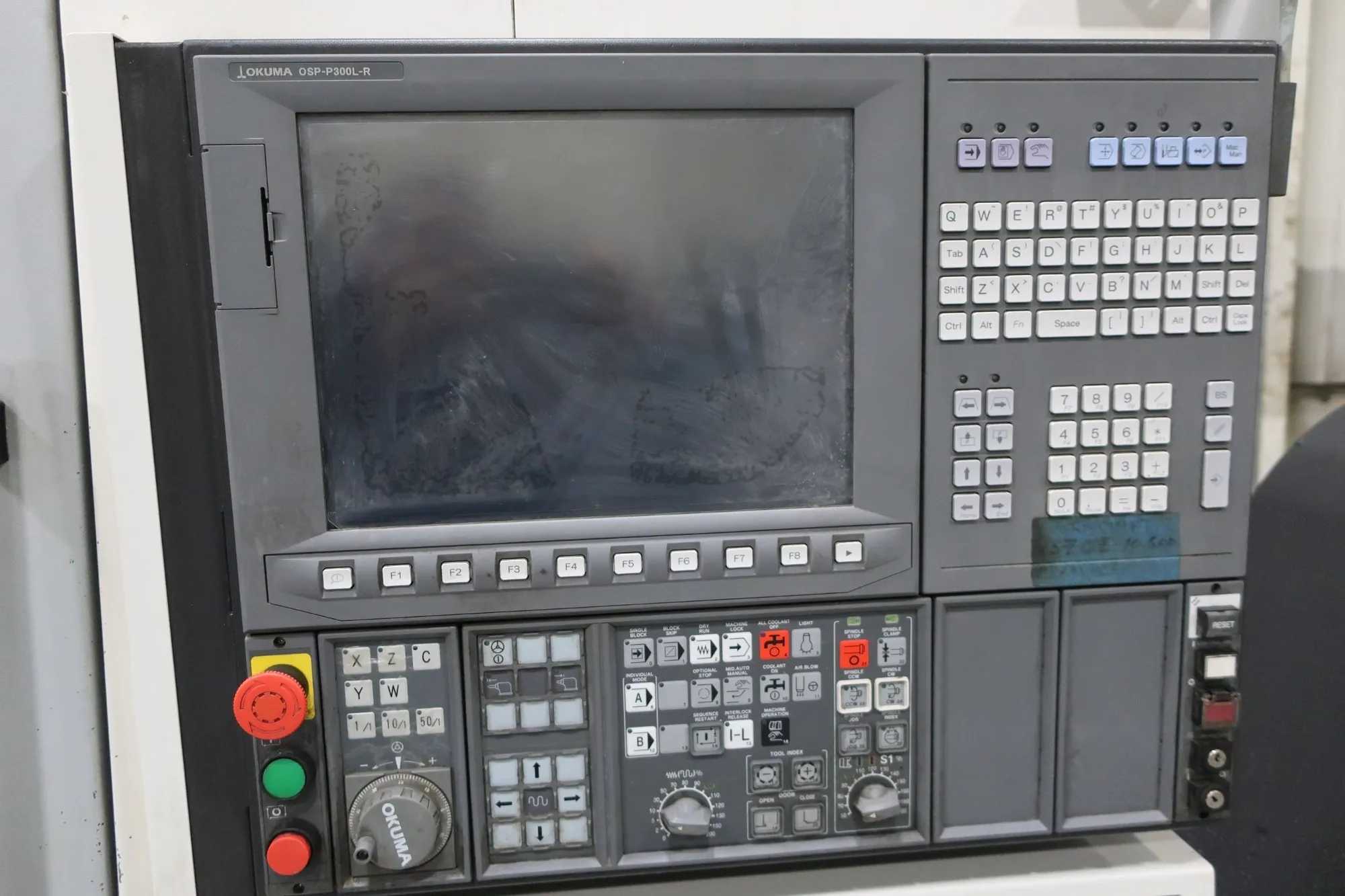2014 OKUMA GENOS L400 CNC LATHE, OSP-P300L-R, 3000 RPM, 20HP, 10" CHUCK, 12-POS TURRET, TAILSTOCK - CNC LATHES