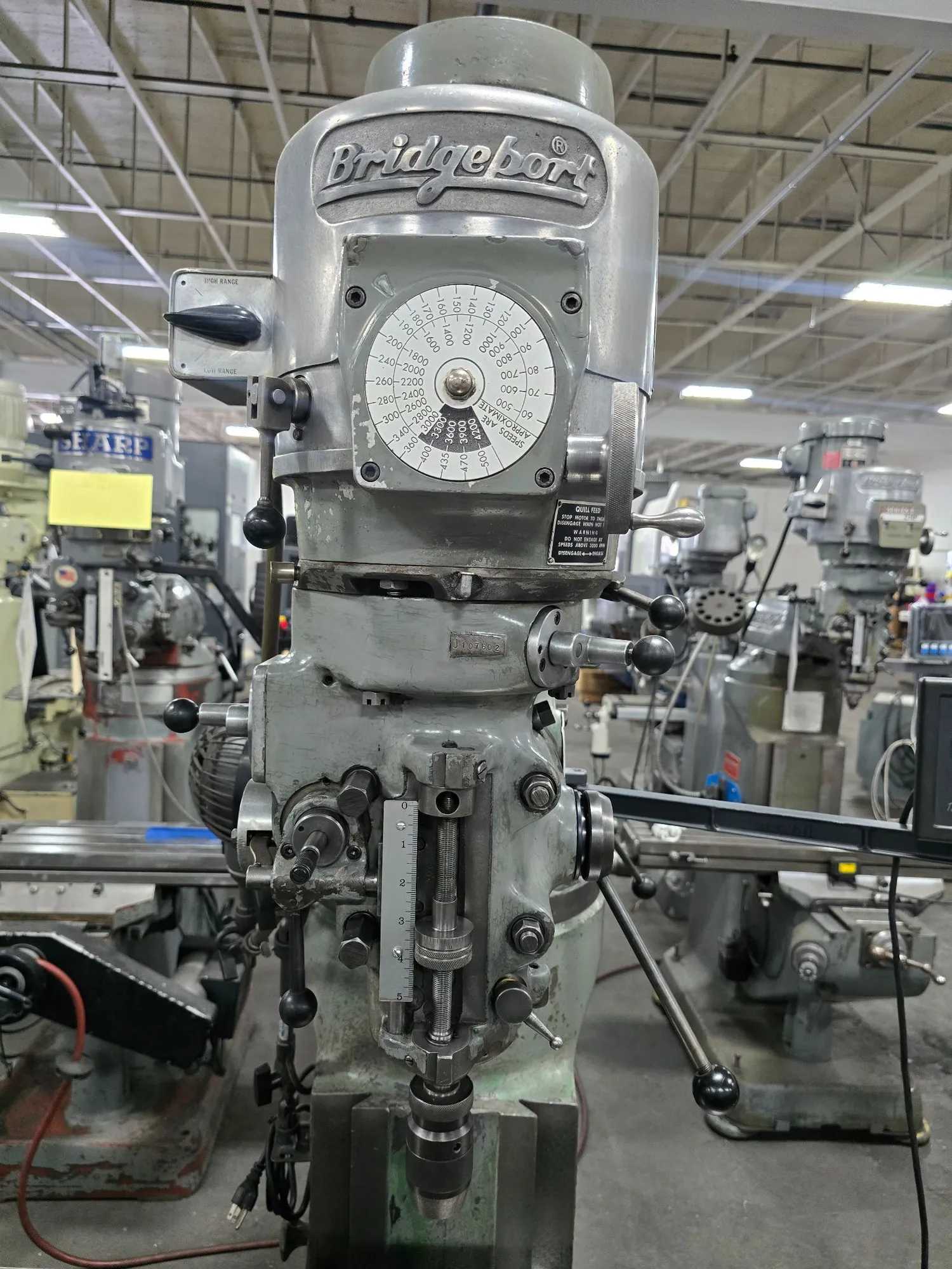 NA BRIDGEPORT SERIES 1 VERTICAL MILL 1.5 HP VS 42X9IN TABLE 750LB CAP 208/230/460V 3PH - VERTICAL MILLING MACHINES