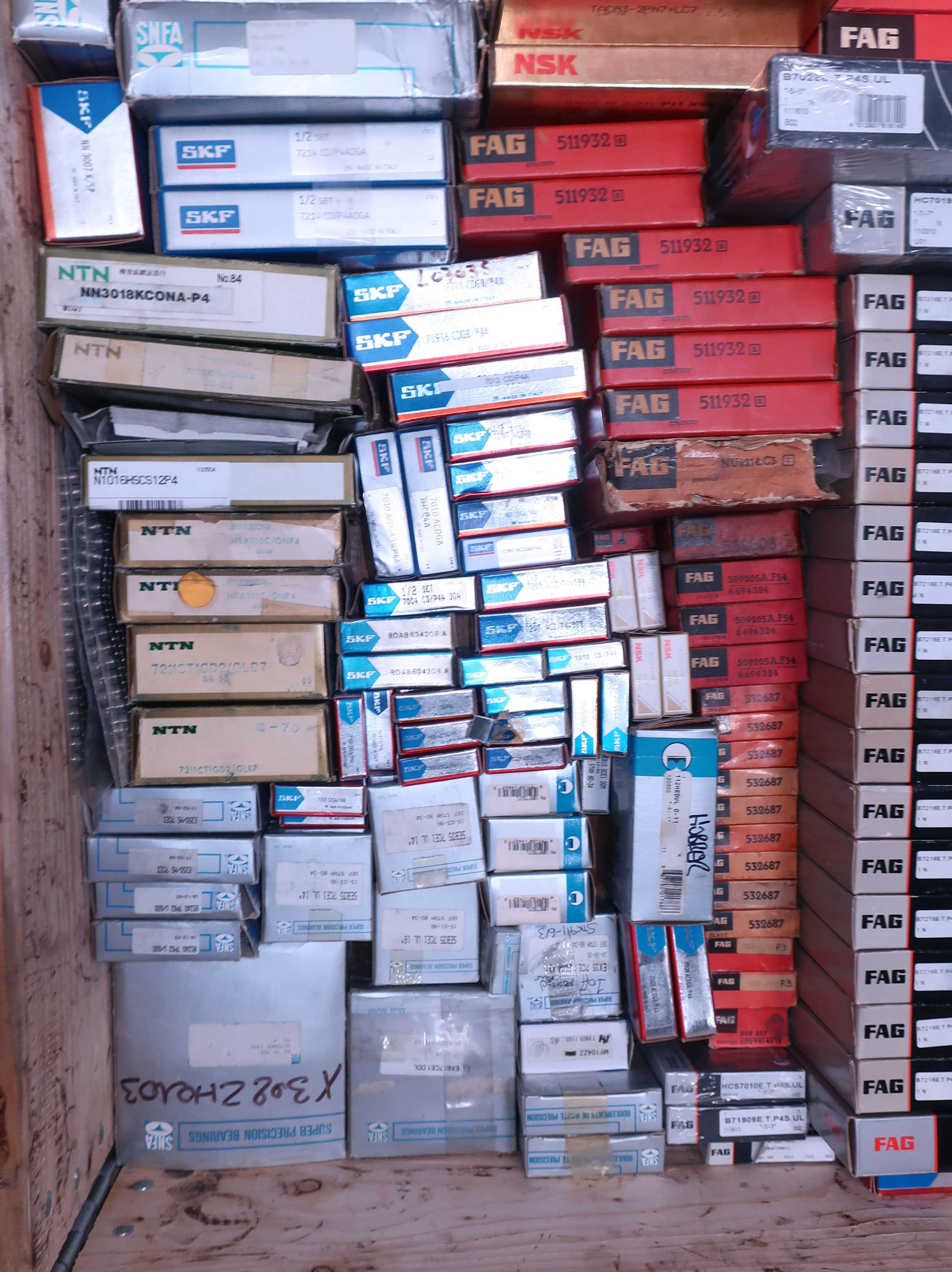 CRATE OF ASSORTED PRECISION BEARINGS - BEARINGS