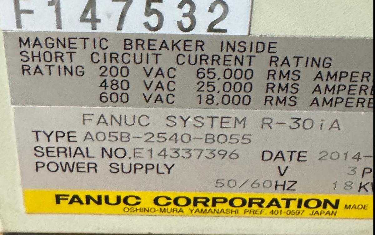 2014 FANUC M-900IA/400L ARTICULATED ROBOT, 400KG PAYLOAD, 3625MM REACH, R-30IA CONTROL - ARTICULATED ROBOTS