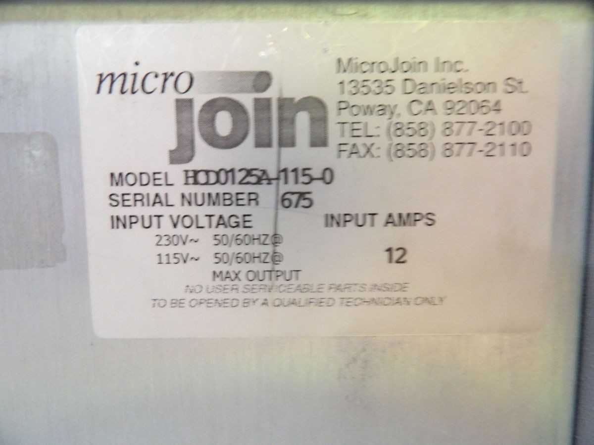MICRO JOIN HOD0125A-115-0 VTA90-B-X THERMAL COMPRESSION BONDER, 120/240V, 1 PHASE POWER - WELDERS
