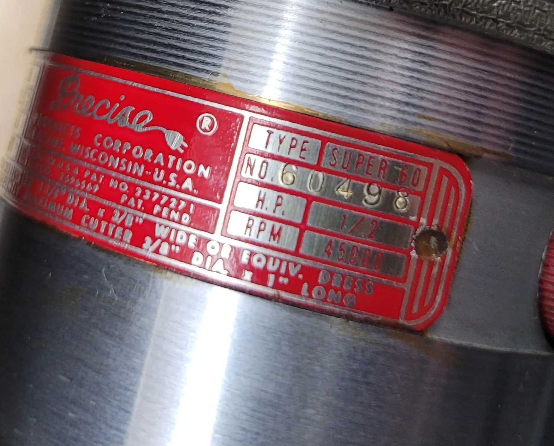 PRECISE TYPE SUPER 60 HIGH SPEED JIG GRINDING HEAD - MAX RPM 45000 - MACHINE TOOLING