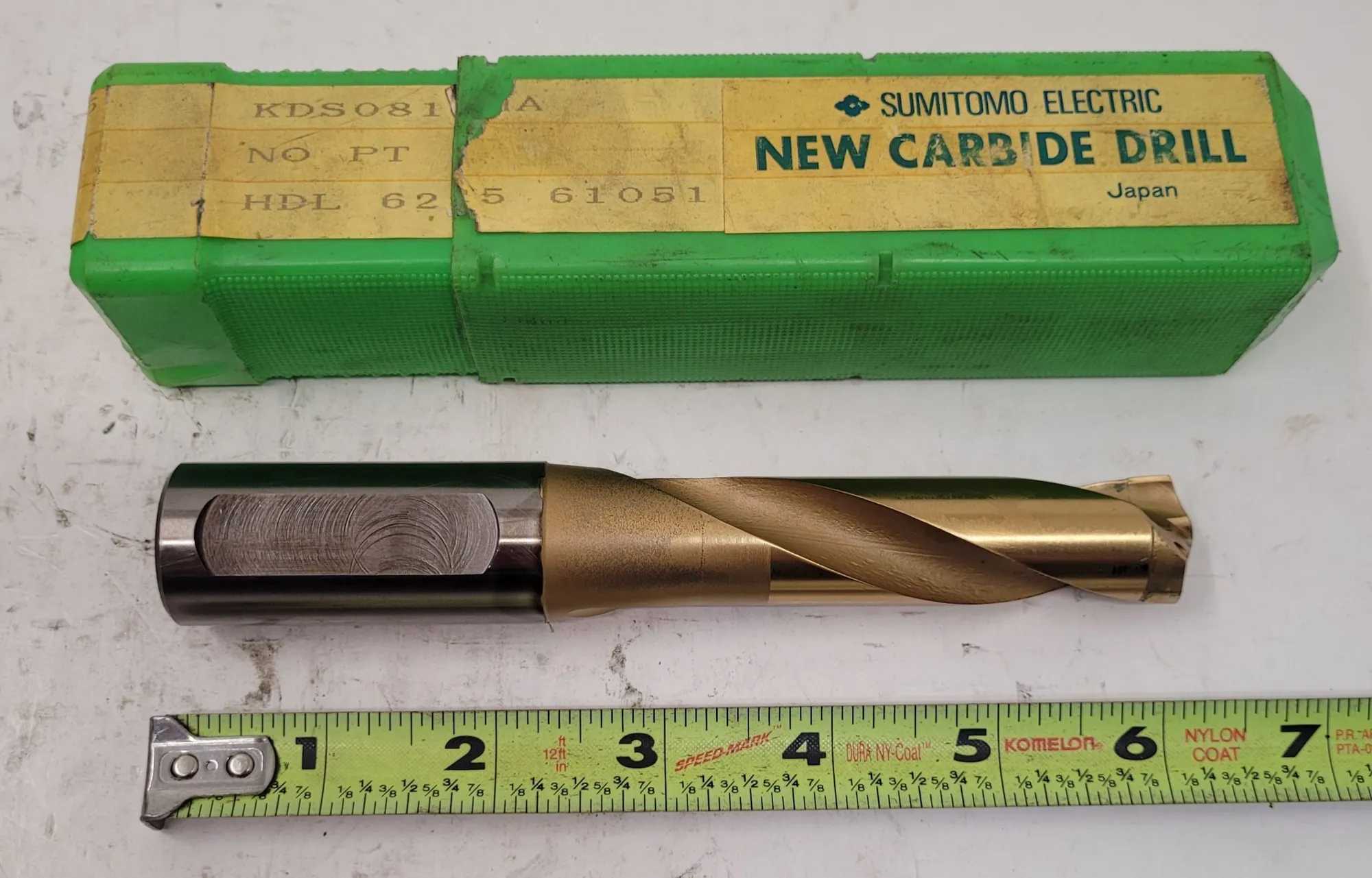 SUMITOMO KDS08125MA CARBIDE DRILL, CUT DIAMETER MIN: .8125IN - MACHINE TOOLING