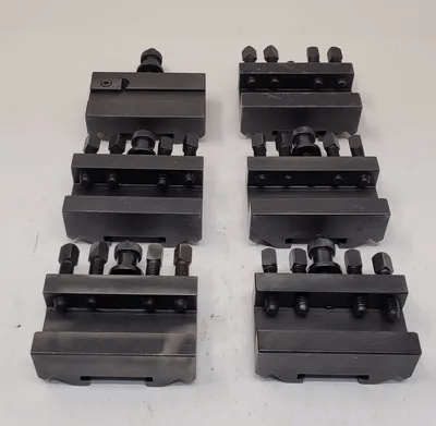BOLTON TOOLS TOOL POST HOLDERS - SET OF 6 LATHE TOOLING (1 – 1-1/8 INCH SLOT SPACES) - MACHINE TOOLING