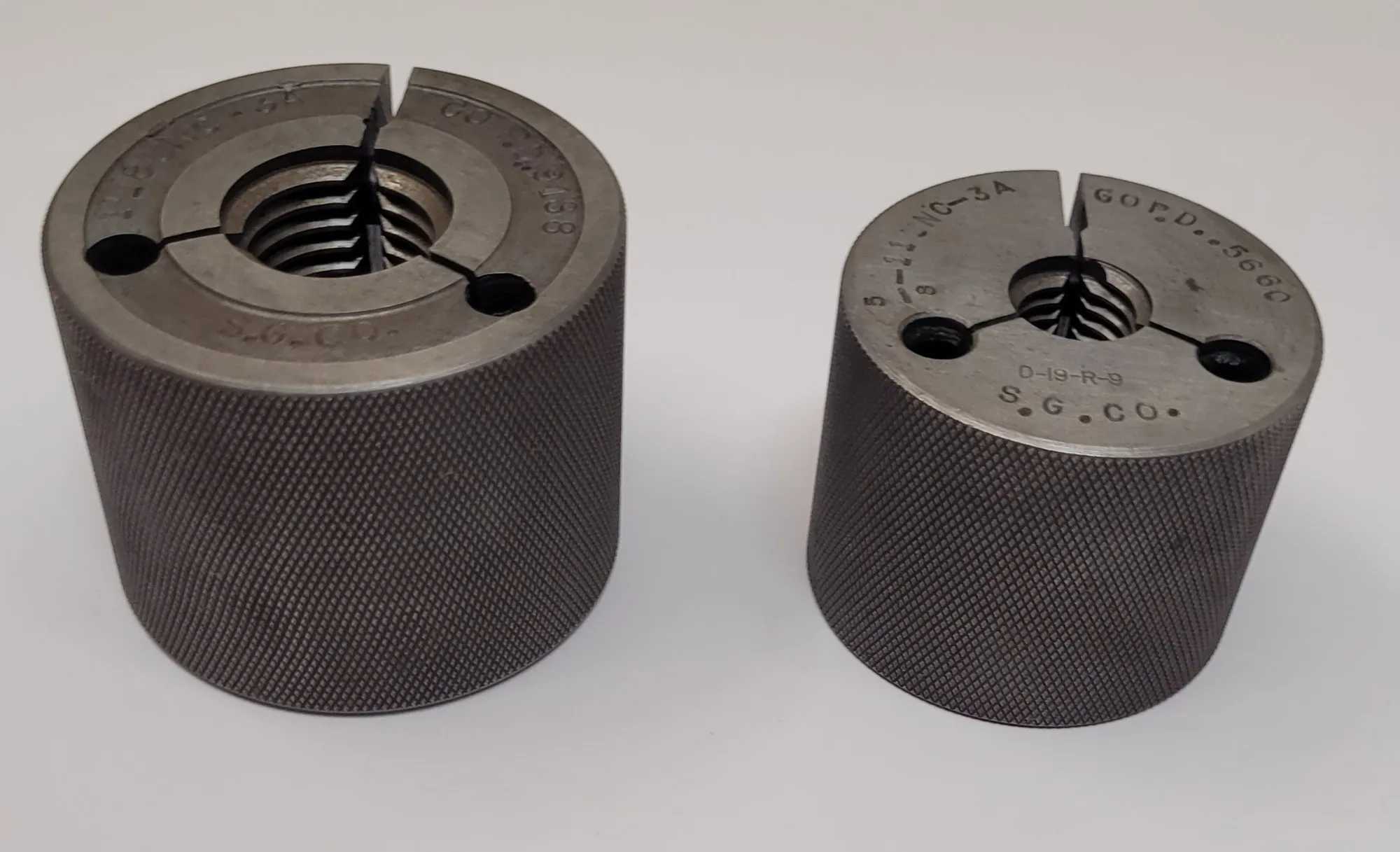 S.G. CO THREAD RING GAUGE SET (2) - 5/8-11 UNC-3A & 1-8 UNC-3A - MACHINE TOOLING