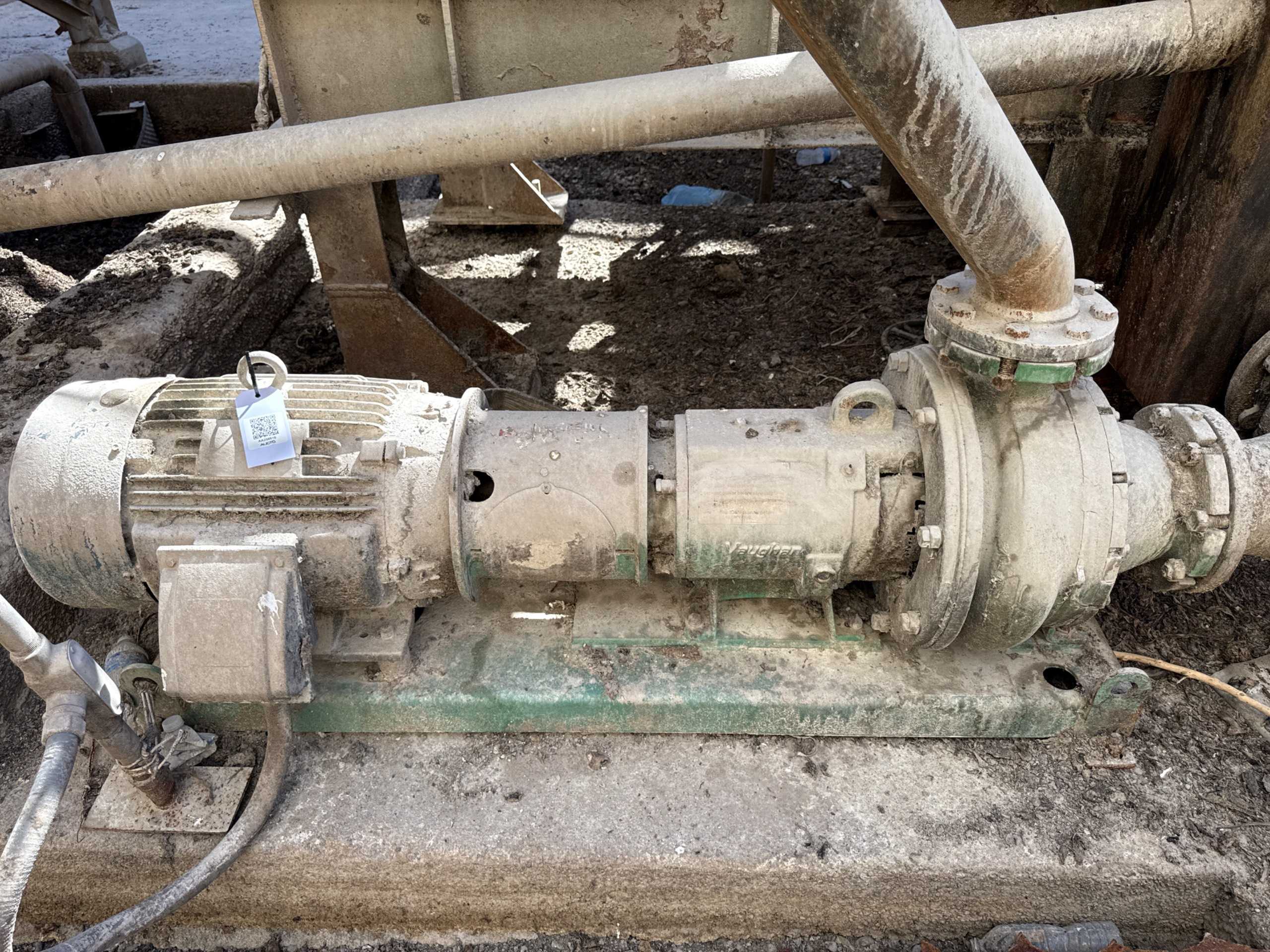 VAUGHAN DISINTEGRATOR SLURRY PUMP AND MOTOR ASSEMBLY - PUMP & MOTOR ASSEMBLY