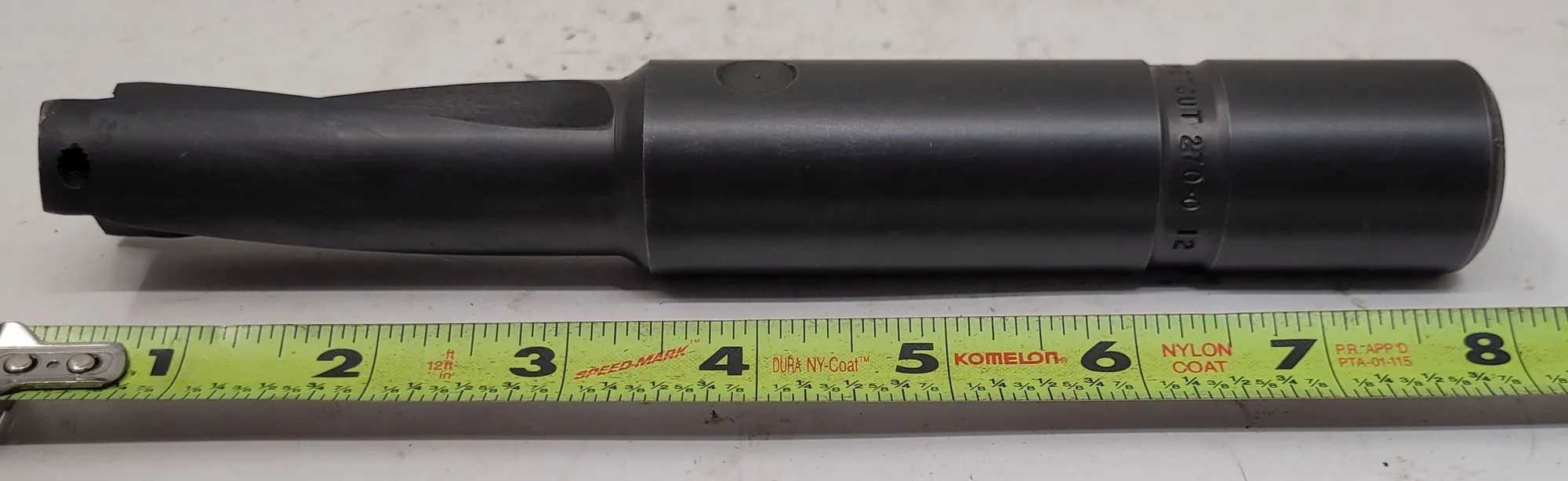 KENDEX METCUT 270-0112 INDEXABLE CARBIDE COOLANT DRILL 1-1/4" SHANK 1-1/8" DIA. 8.125" OAL - MACHINE TOOLING