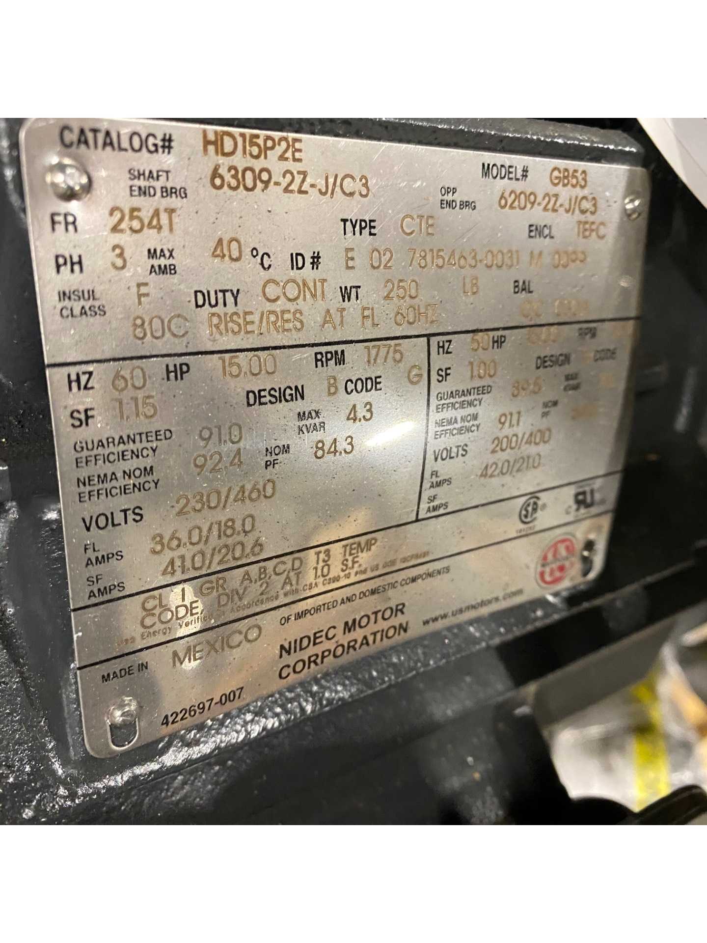 US MOTOR GB53 ELECTRIC MOTOR - AC MOTOR