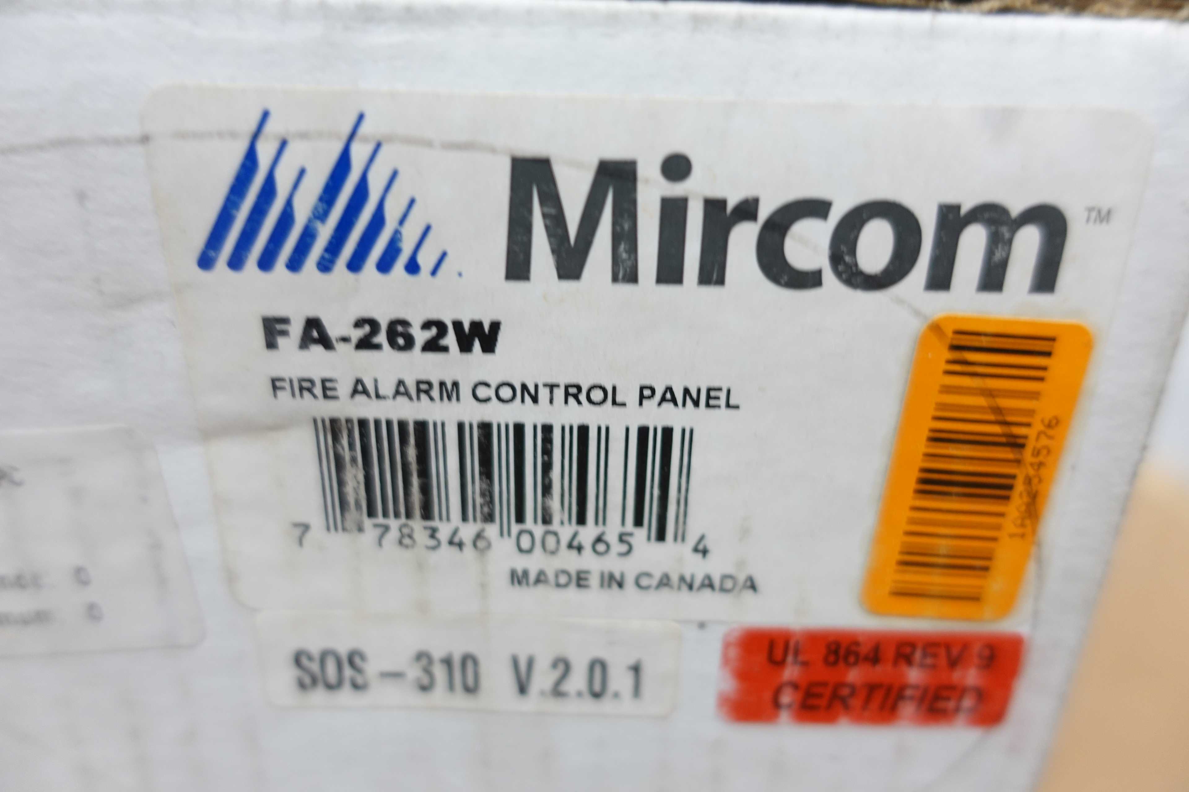 MIRCOM FA-262W FIRE ALARM CONTROL PANEL - CONTROL CABINETS